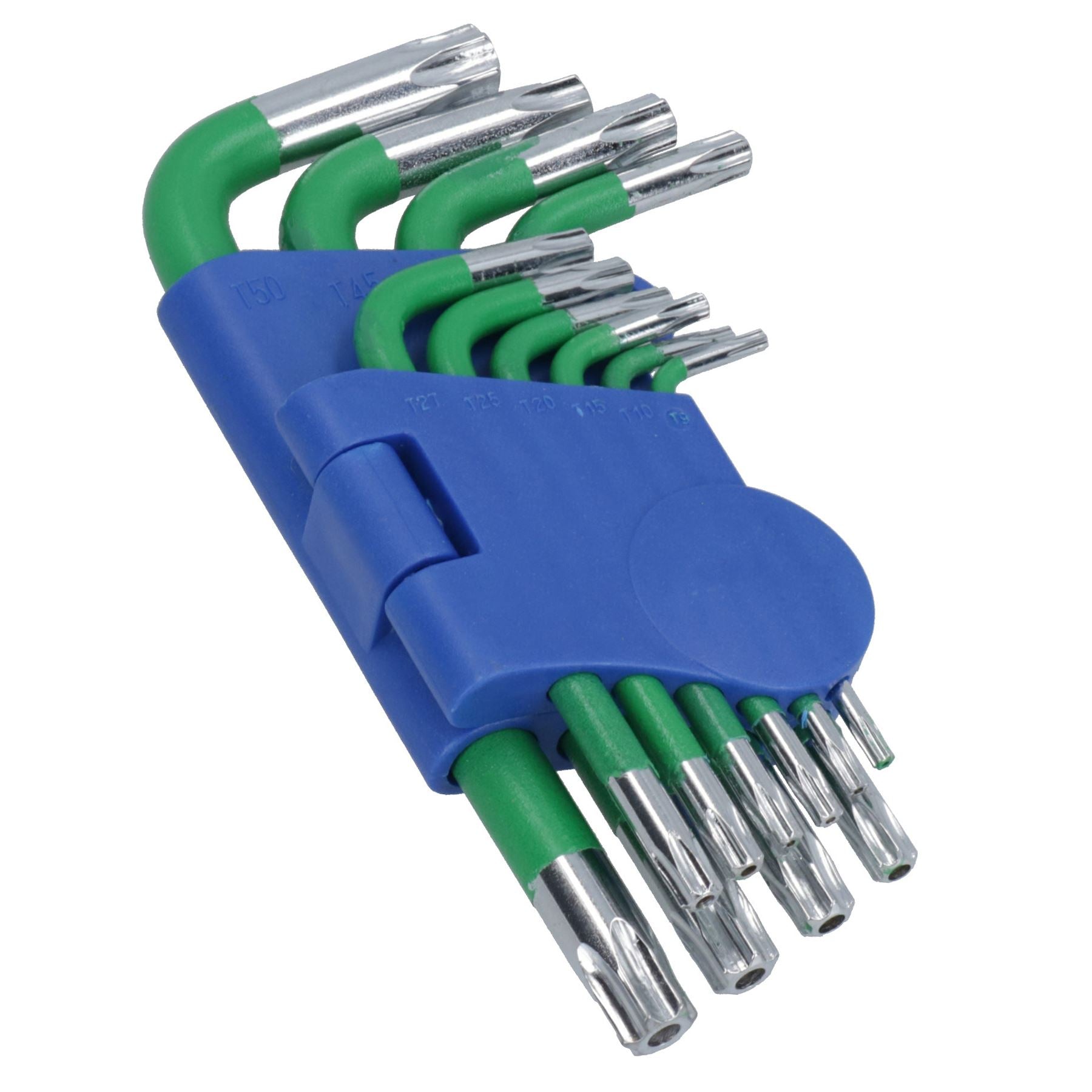 10 Stück kurze Torx manipulationssichere Torx-Sternschlüssel mit Halter T9 – T50 Anti-Rutsch-Griff