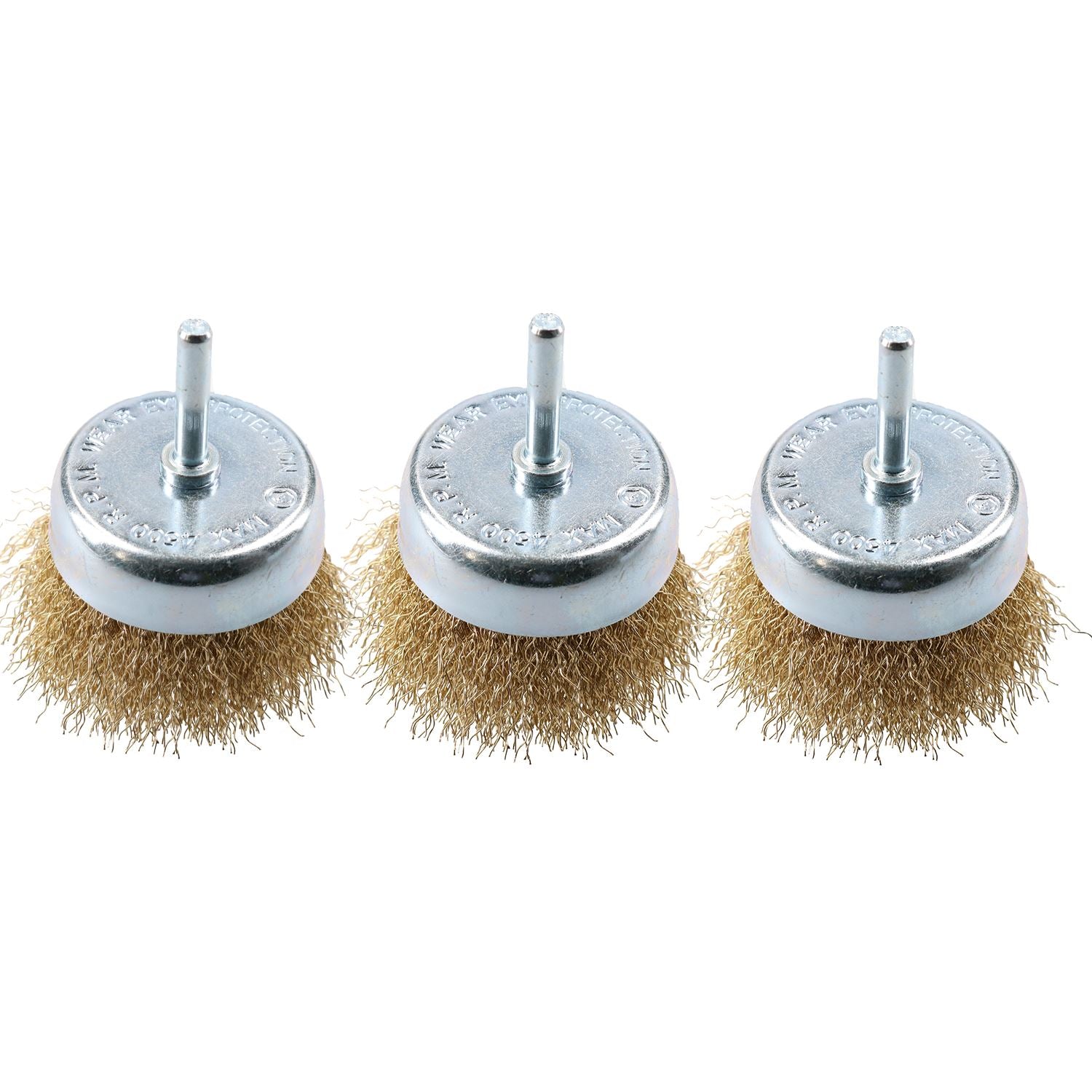 Brosse coupelle en fil d'acier 50 mm/75 mm pour perceuses, revêtement en laiton, décapant pour peinture antirouille