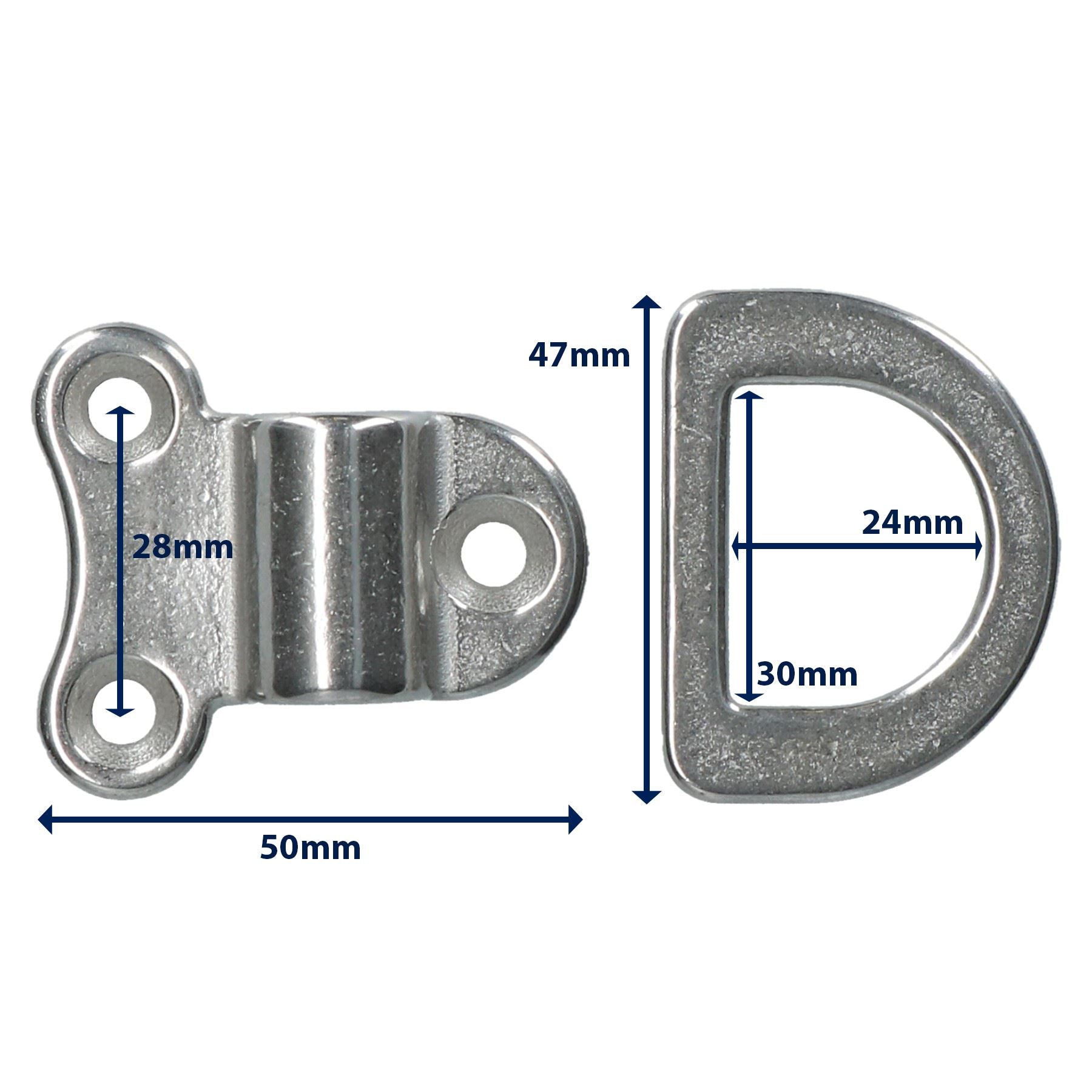 24mm Folding Pad Eye Ring Tie Down Anchor Marine Grade 316 Stainless Steel