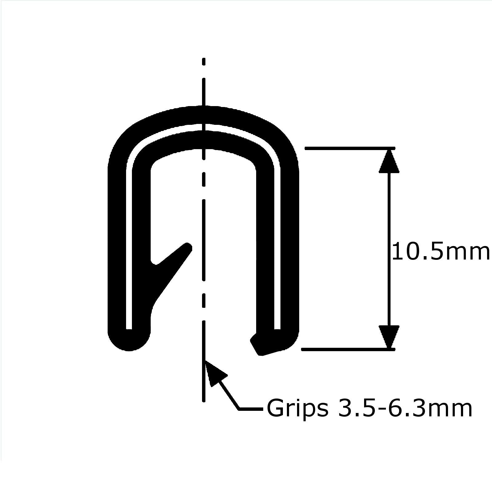 Garniture de bord en caoutchouc à clipser en PVC de 4,9 m, joint extrudé de 6 mm pour voiture et bateau, profondeur de 10,5 mm