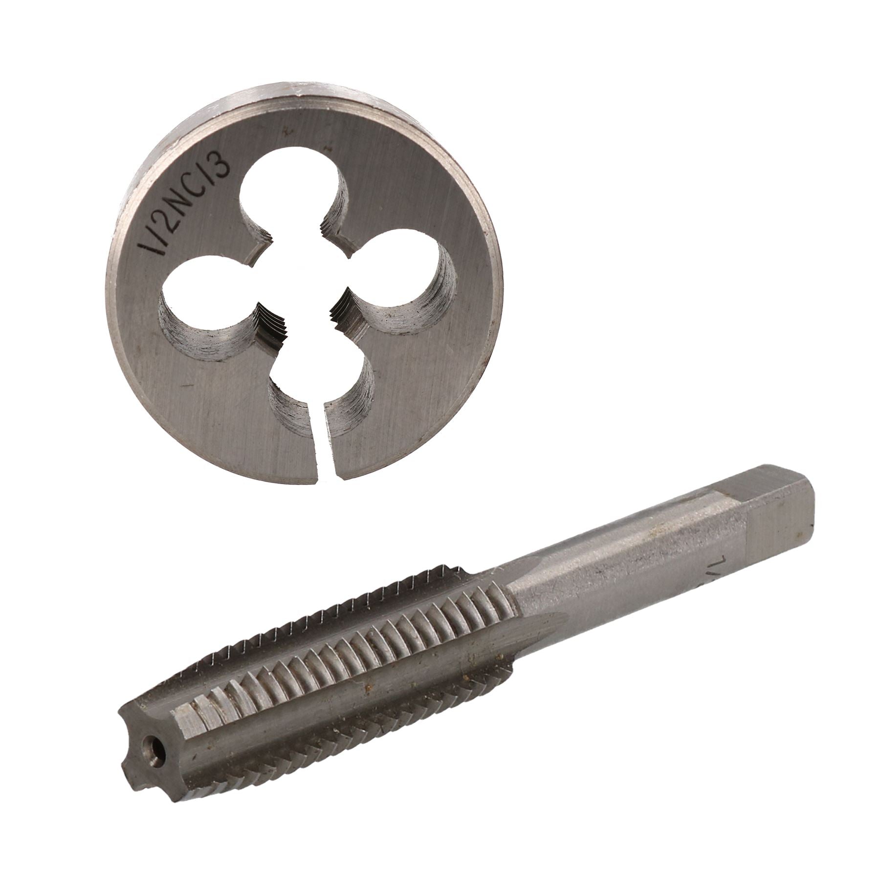 Taraud et filière UNC 1/4" - 5/8" en acier au tungstène et filière fendue 38 mm