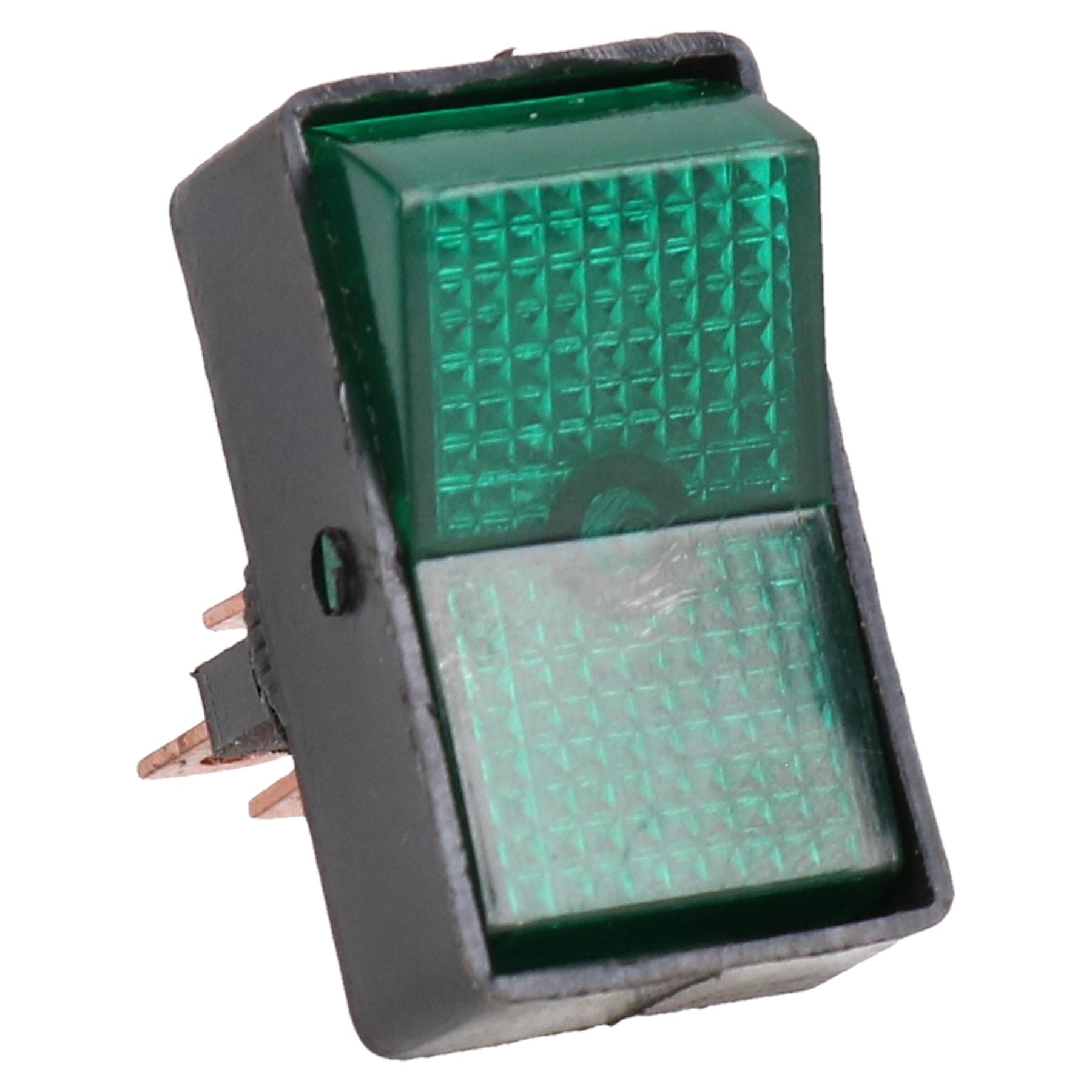 Green Rocker Switch Illuminated ABS Plastic 12V 16 Amp On / Off Car Dashboard