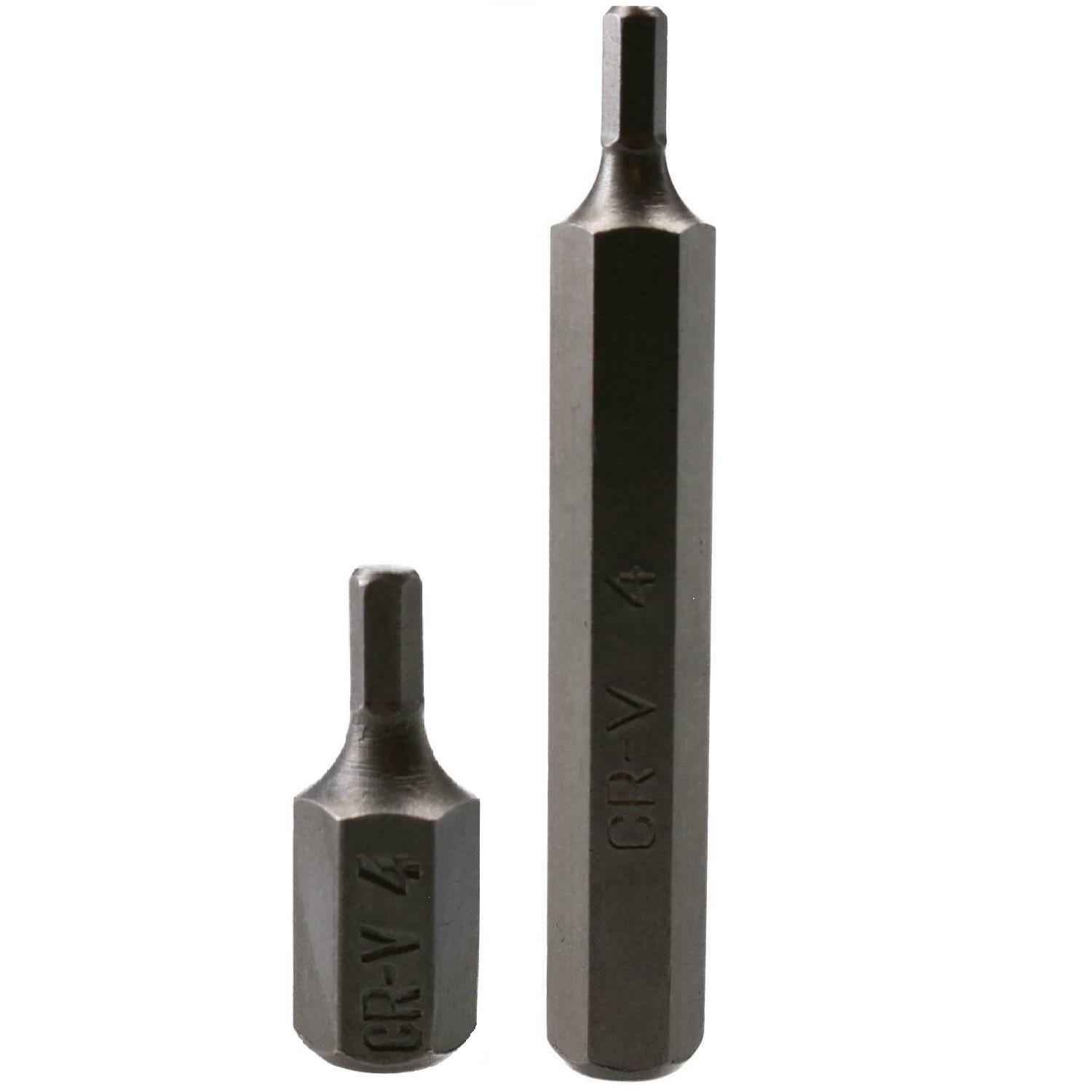 Metric MM 4mm – 12mm Hex Allen Key Bits With 10mm Shank Short or Deep