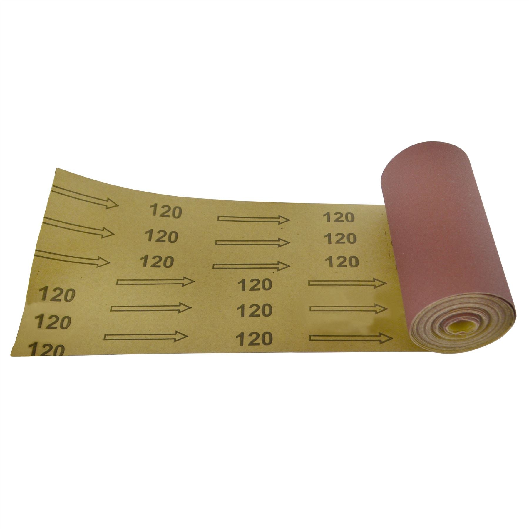 Rouleau de papier de verre abrasif oxyde d'aluminium 5 m x 115 mm grain 60/80/120