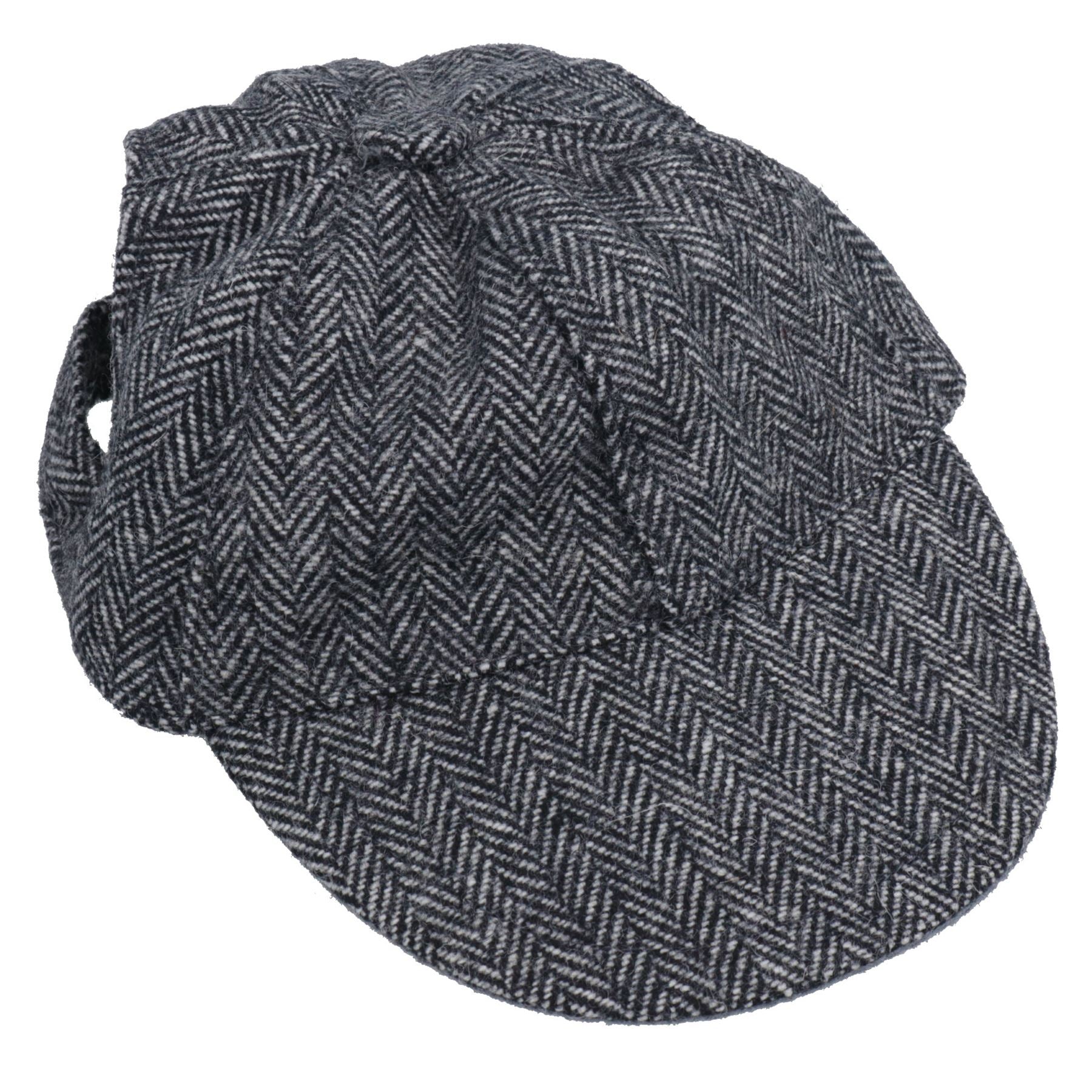 Small Smart Stylish Grey Tweed Dog Puppy Hat Cap With Dog Ear Slots