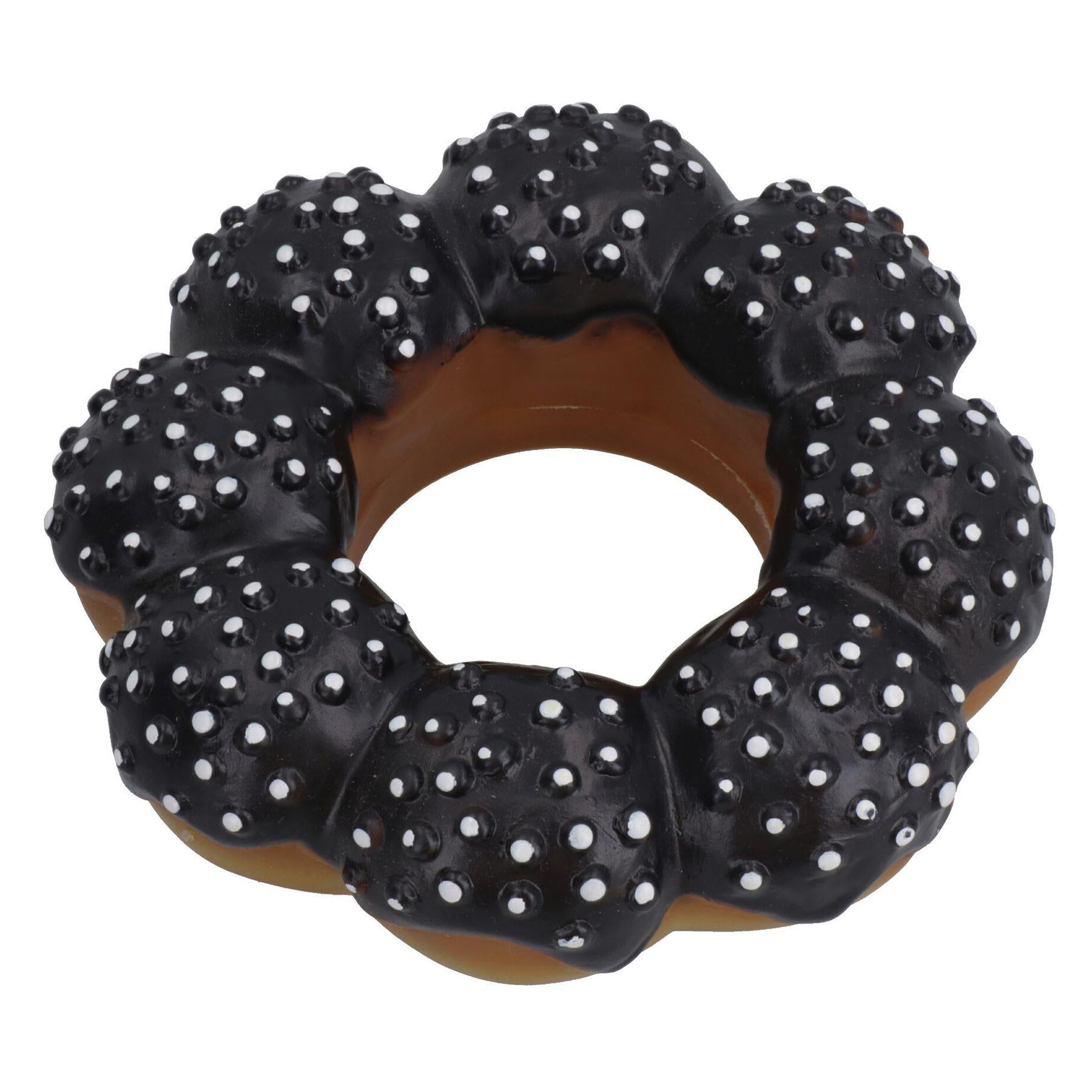 Lot de 3 beignets en vinyle pour chien de compagnie, jouet pour chien avec couinement