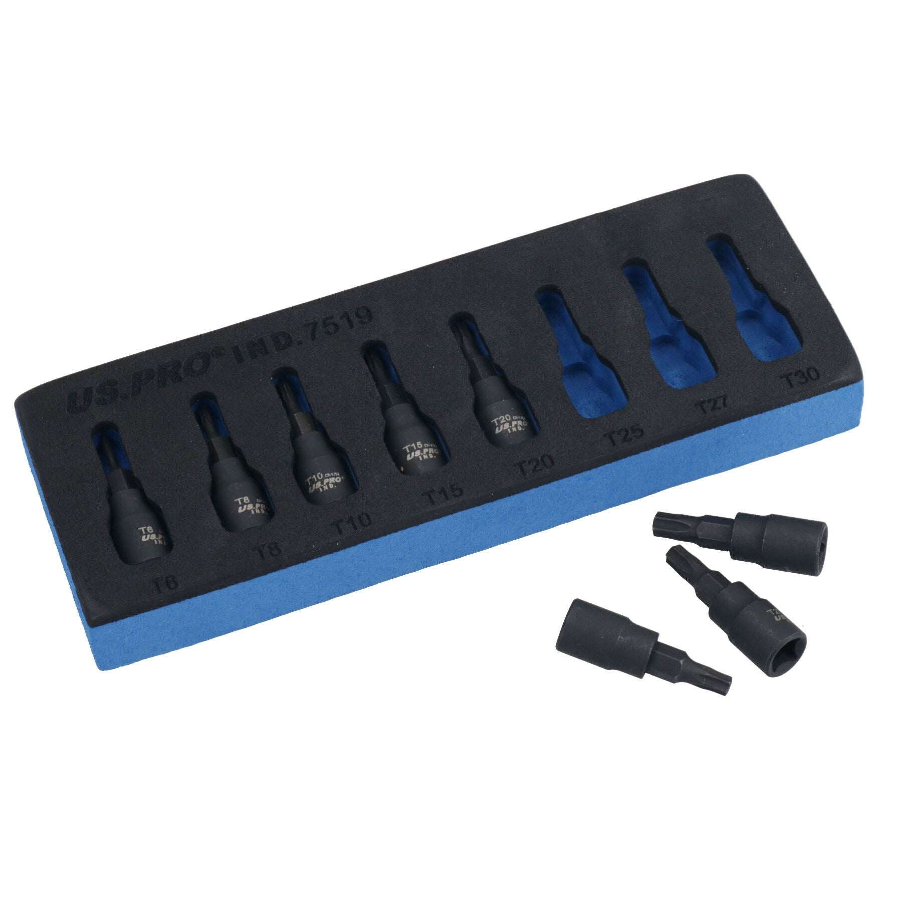 1/4-Zoll-Antrieb, Torx-Steckschlüssel, flach, mit Sternform, T6 – T30, 8-teiliger Satz