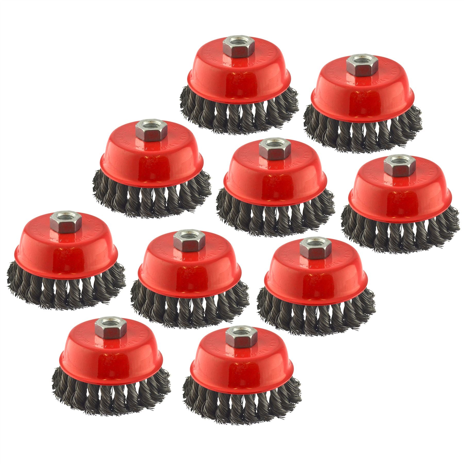 Brosse coupelle métallique 100 mm pour meuleuse d'angle 7" ou 9" à nœud torsadé