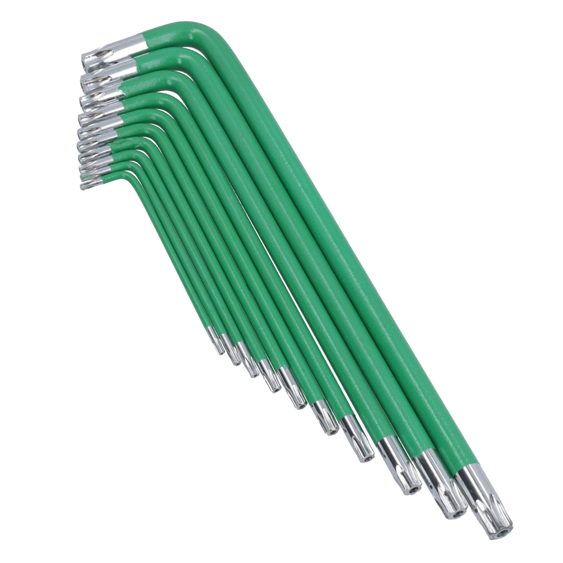 10 Stück extralange manipulationssichere Torx-Sternschlüssel + Halter T9 – T50 mit Anti-Rutsch-Griff