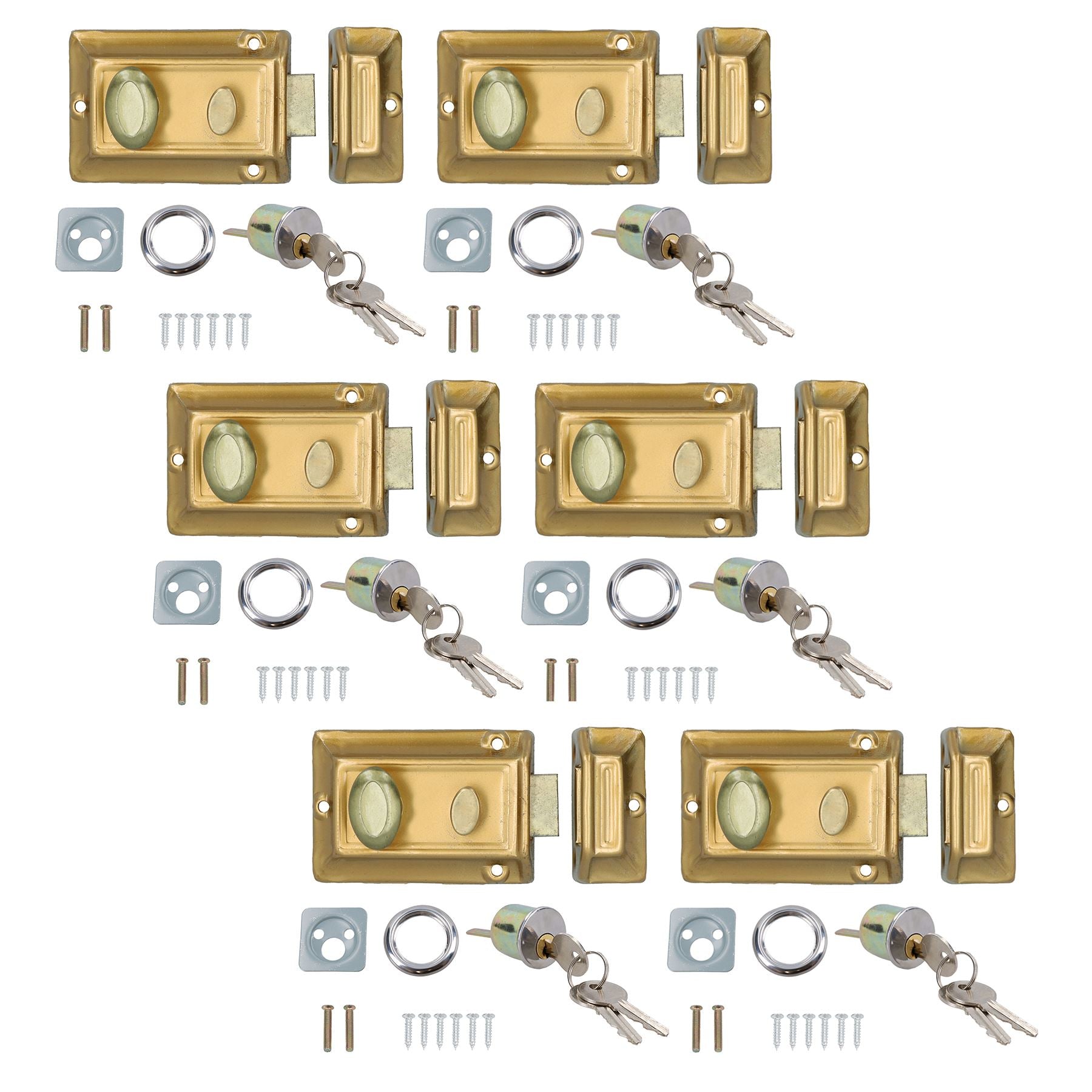 Serrure de porte d'entrée avec finition en laiton, loquet de sécurité à cylindre de type Yale
