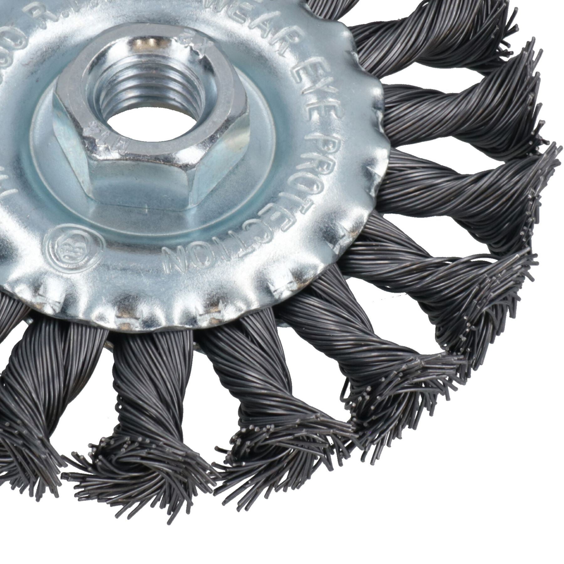Brosse rotative à fil torsadé plat de 100 mm pour ébavurage, élimination de la rouille et de la peinture