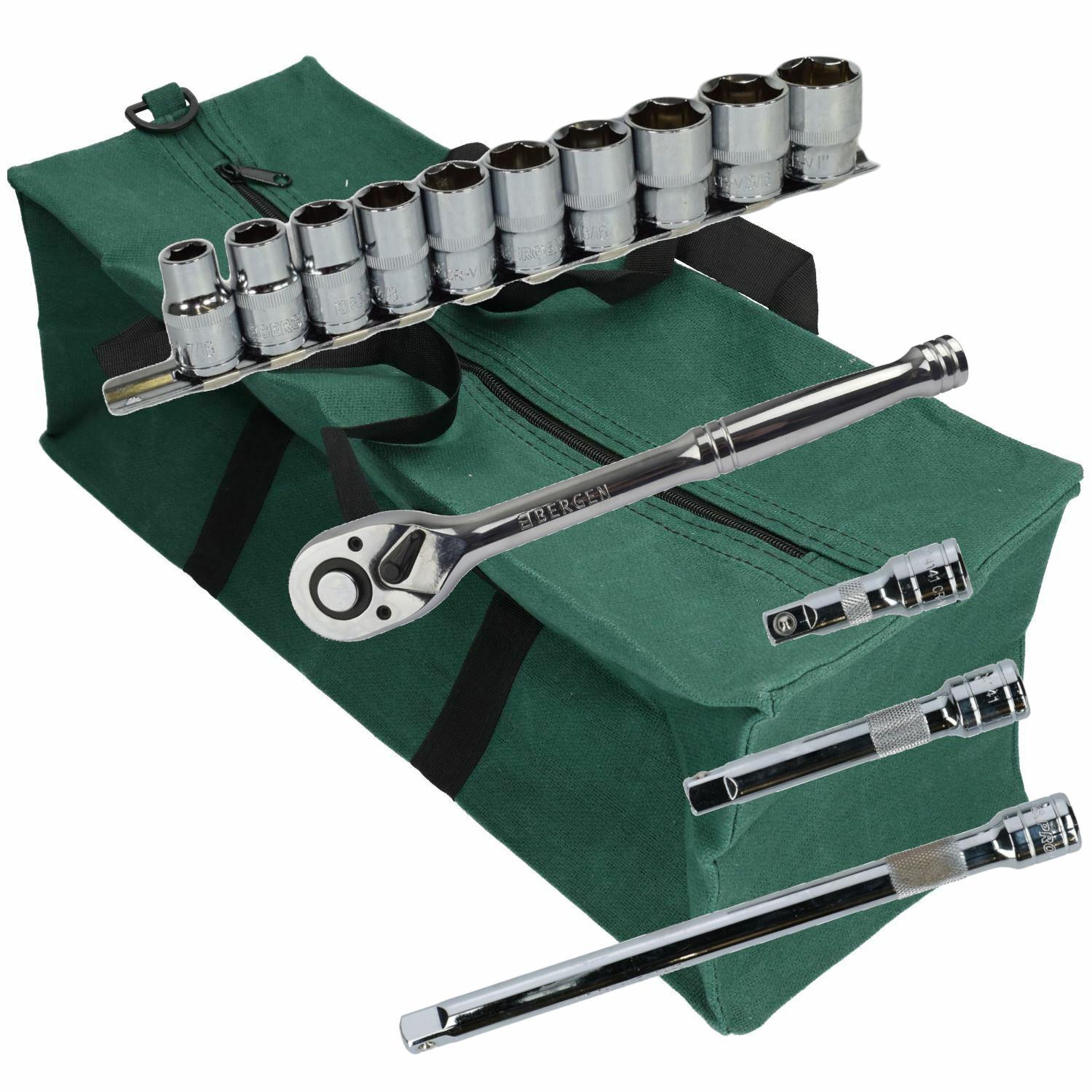 Imperial AF Steckschlüsselsatz SAE Zoll Steckschlüssel Verlängerungen Ratschen 1/4"dr 3/8"dr 1/2"dr Werkzeugtasche