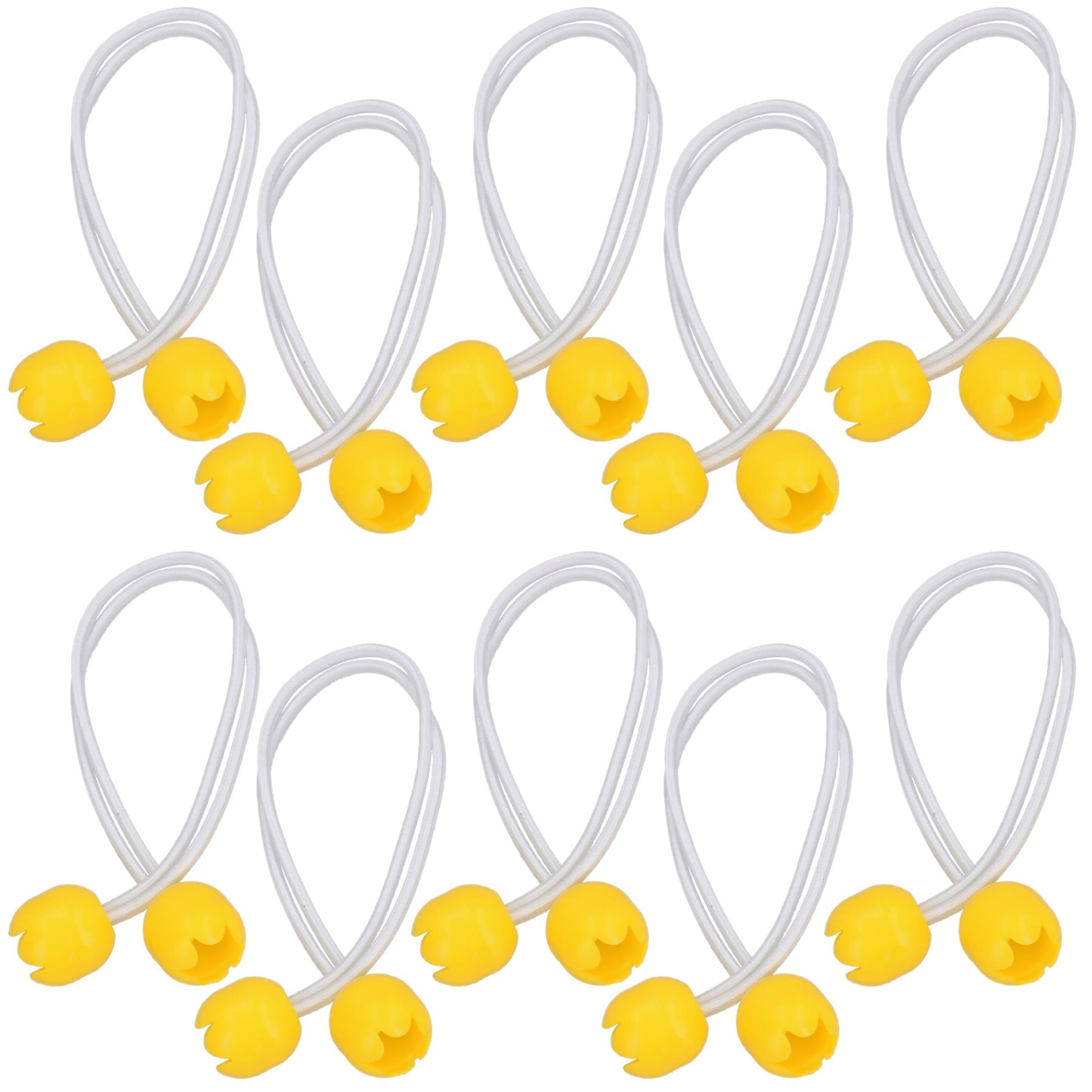 Lot de 10 tendeurs de voile à boules élastiques de 30 à 50 cm de long et cordon élastique de 4 mm pour bateau, yacht, canot