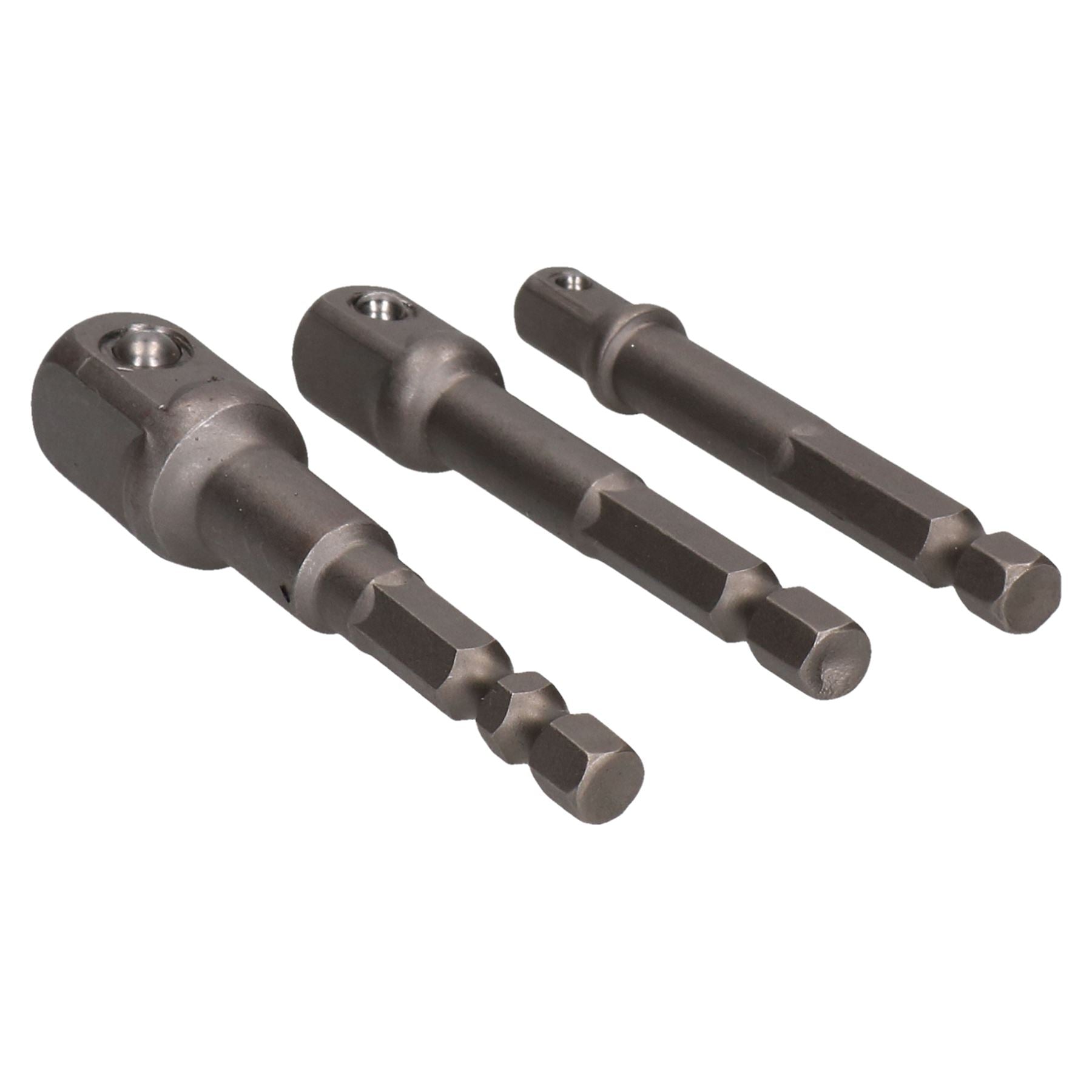 Barre d'extension d'alimentation 3 pièces Adaptateurs de tournevis à douille hexagonale Allen 1/4" 3/8" + 1/2"