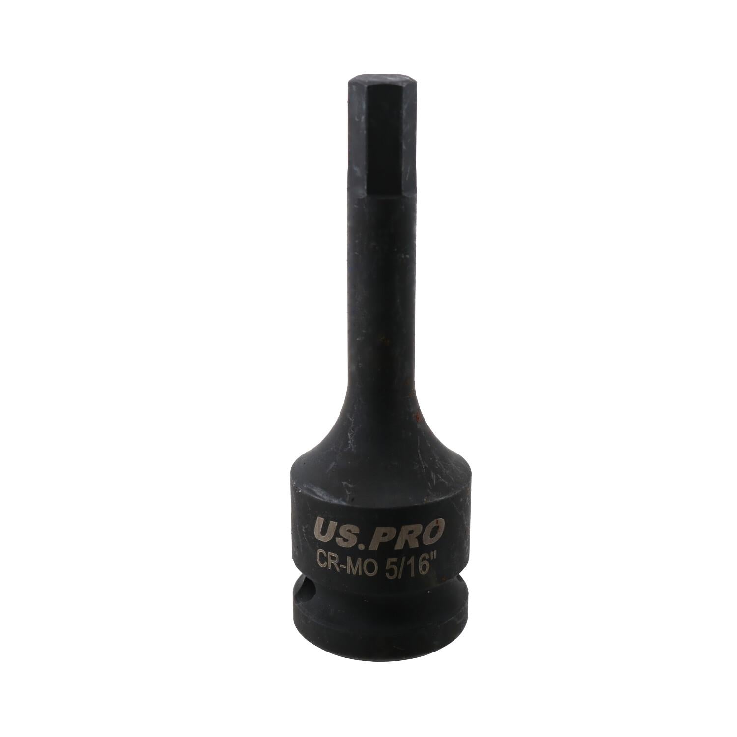 5/16 Zoll tiefer Schlag-Sechskant-Bit-Steckschlüssel, 1/2 Zoll Antrieb, 76 mm Länge, Chrom-Molybdän-Stahl
