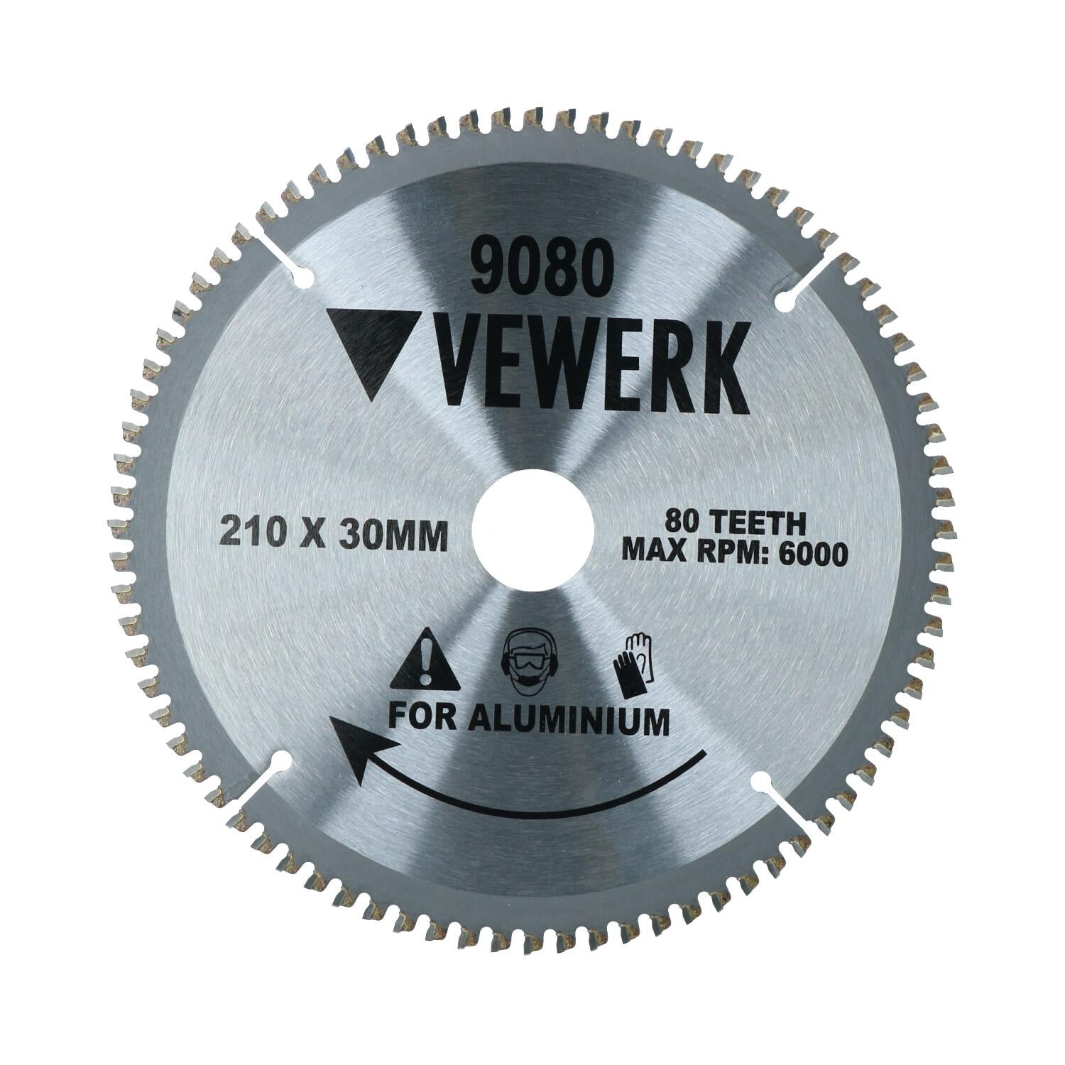 Lames de scie circulaire à pointe en carbure de tungstène TCT 210 mm x 30 mm 80 dents