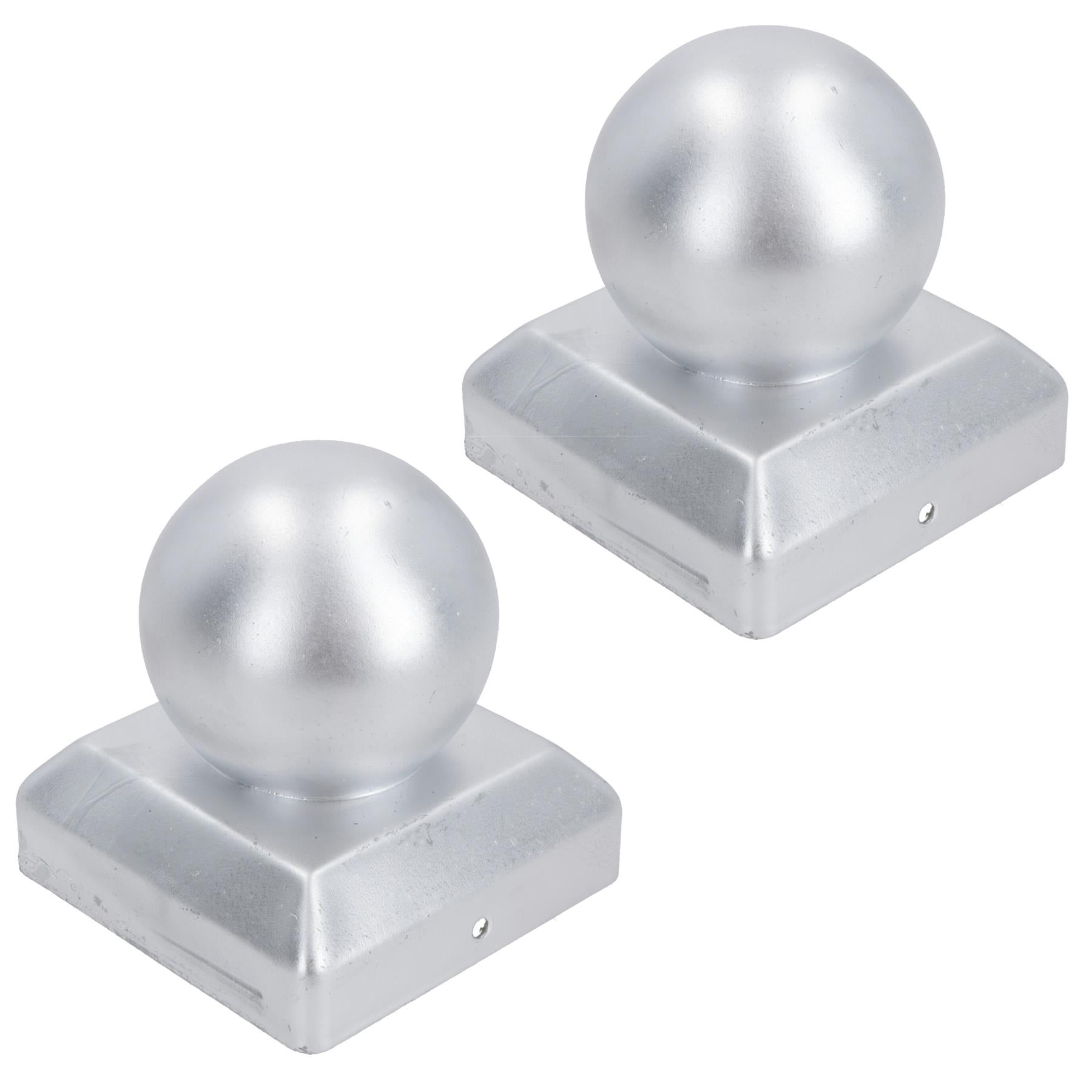 Round Metal Fence Post Caps 75mm or 100mm Protector Cover Brown or Silver