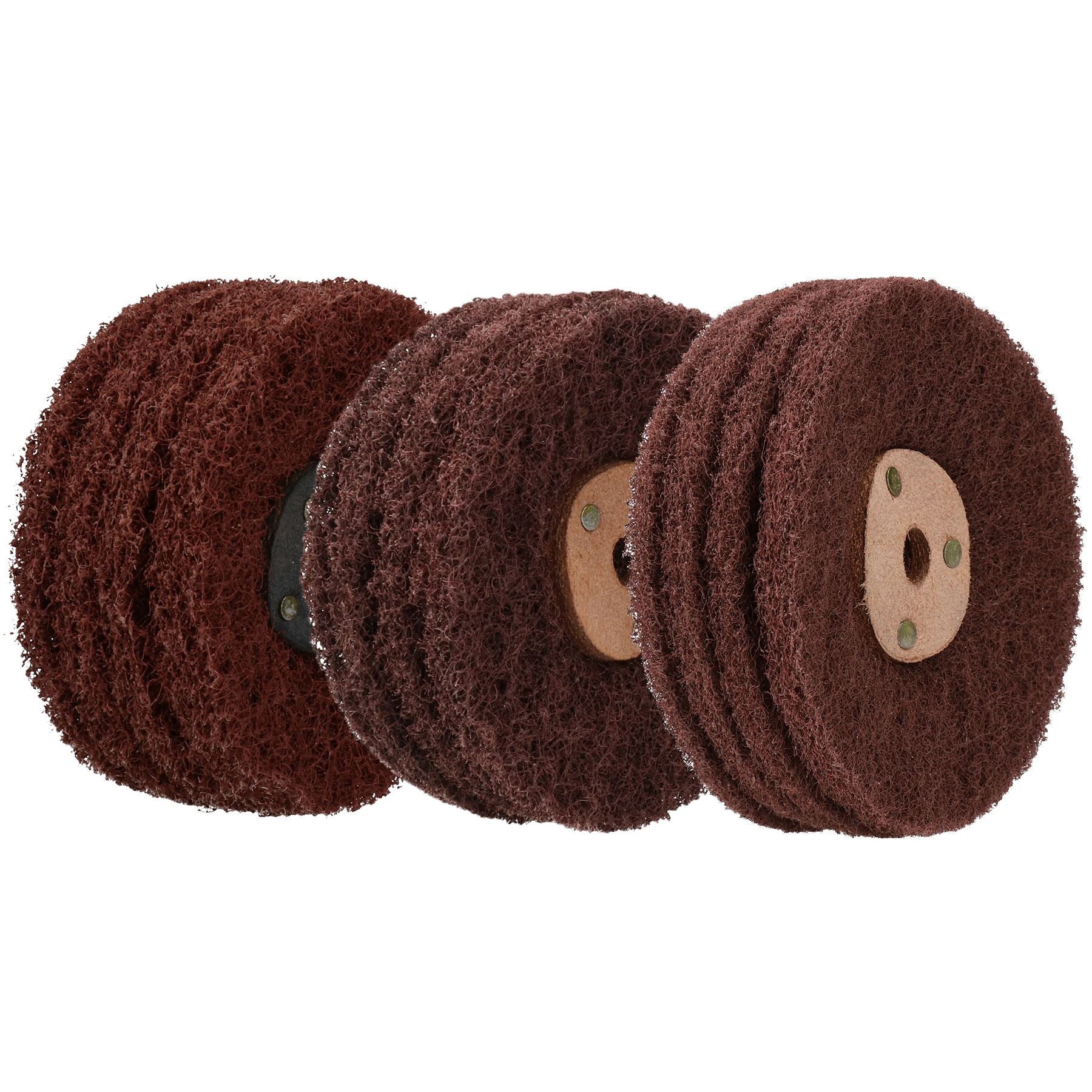 Grob, mittel, fein, Schleifmittel, Scotch Mop, Rost- und Farblöser, 4" x 4 Reihen