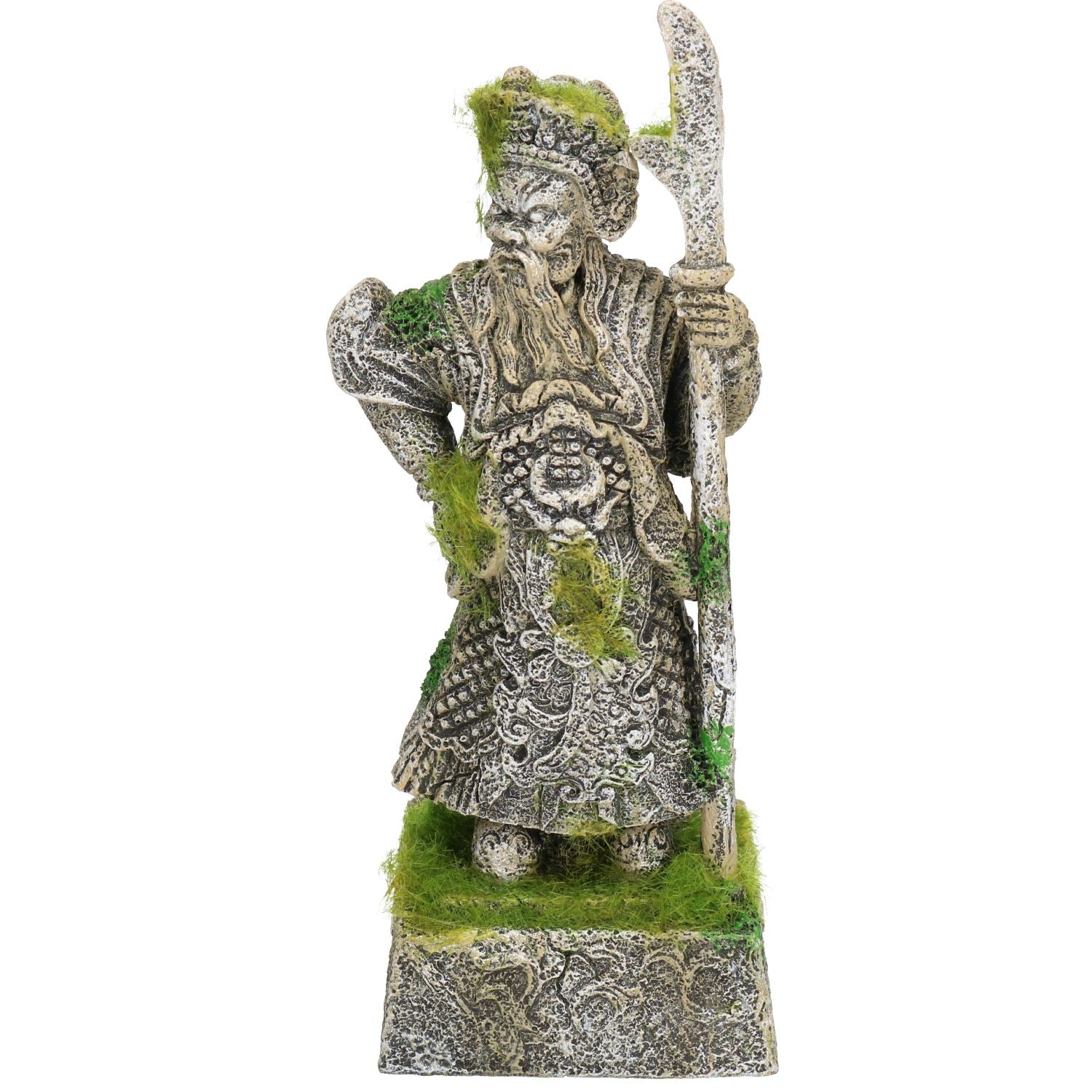 Aquatische Aquarium Dekor Moos bedeckt Thai Krieger Fisch Tank Ornament 9x7x22