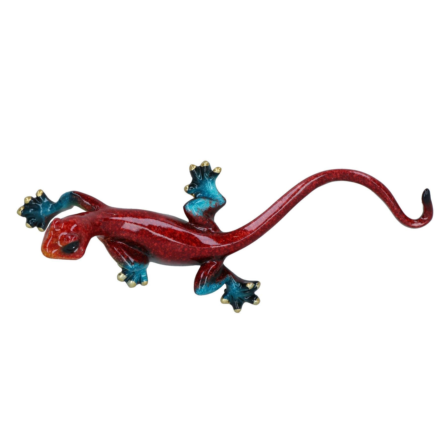 Rot gesprenkelt Gecko Eidechse Harz Wand Schuppen Skulptur Dekor Statue voller Set