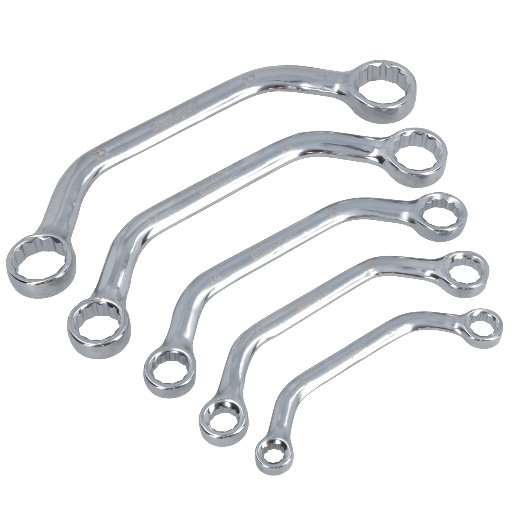 Metric MM Half Moon Ring C Obstruction Spanner Wrench 5pc 10 Sizes 8 – 22mm