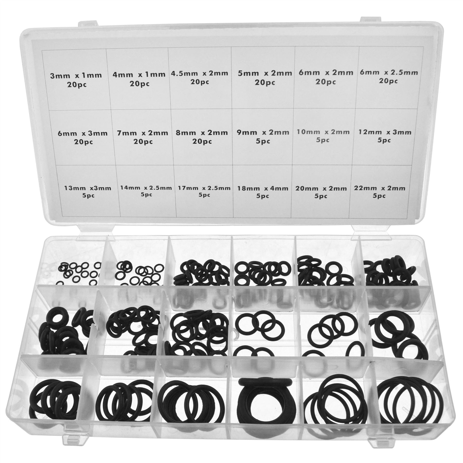 Rubber O-Ring Assortment 225pc AST25
