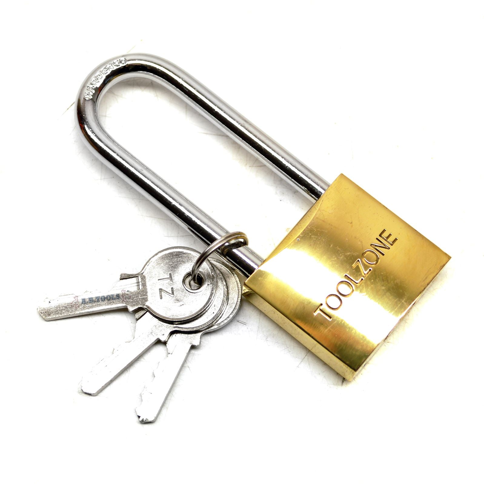 Cadenas en laiton à anse longue de 38 mm / Cadenas de sécurité / Serrure avec 3 clés TE569