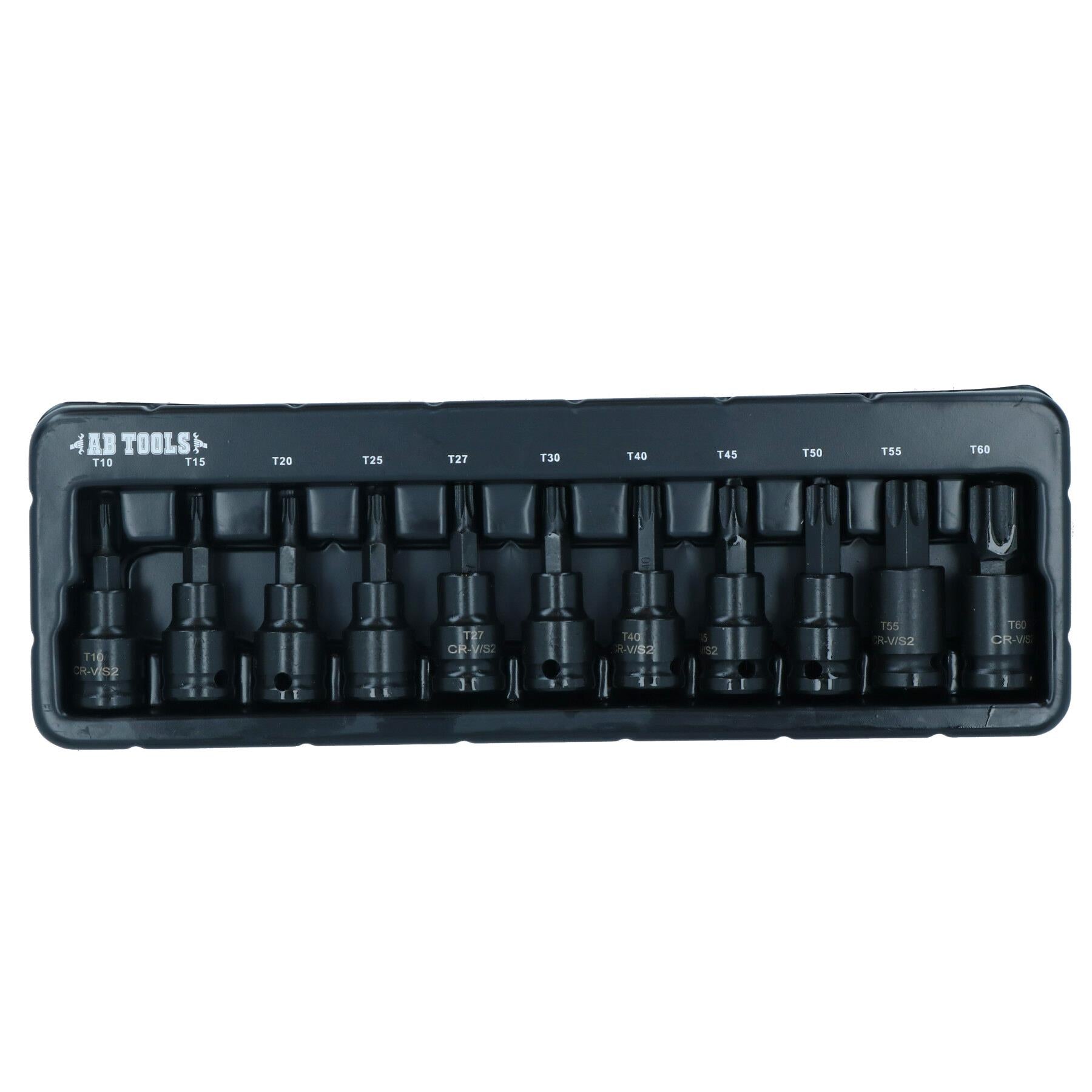 Männlicher Torx-Stern-Schlag-Bit-Steckschlüsselsatz, flach, kurz, T10 – T60, 11-teilig