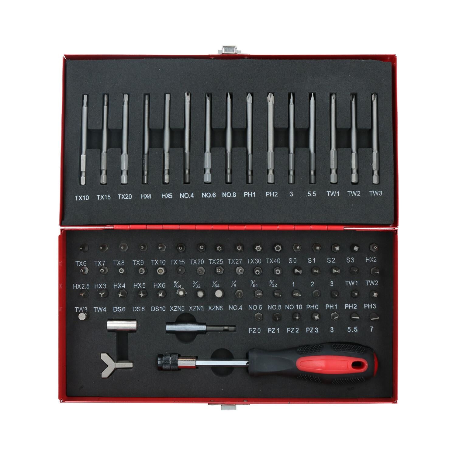 Jeu d'embouts de tournevis hexagonaux cannelés, étoile, Pozi, Phillips, Torx, courts et profonds, 75 pièces