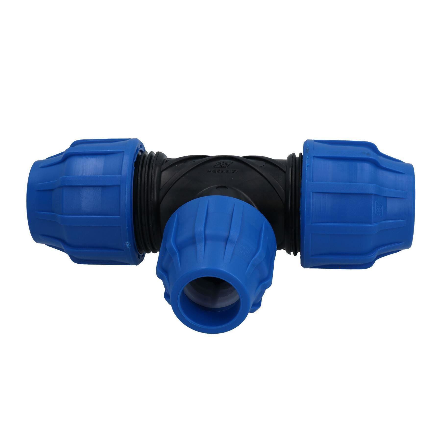 Raccord de tuyau d'eau en PEMD Raccord de raccord en T 20 mm x 20 mm x 20 mm