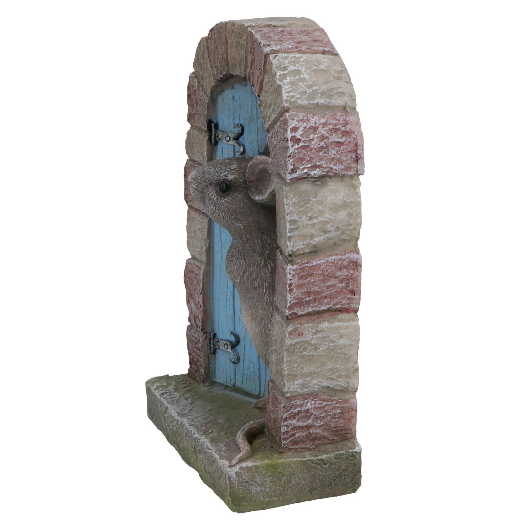 Mouse Door Figurine Statue House Decor Ornament Sculpture Resin Home