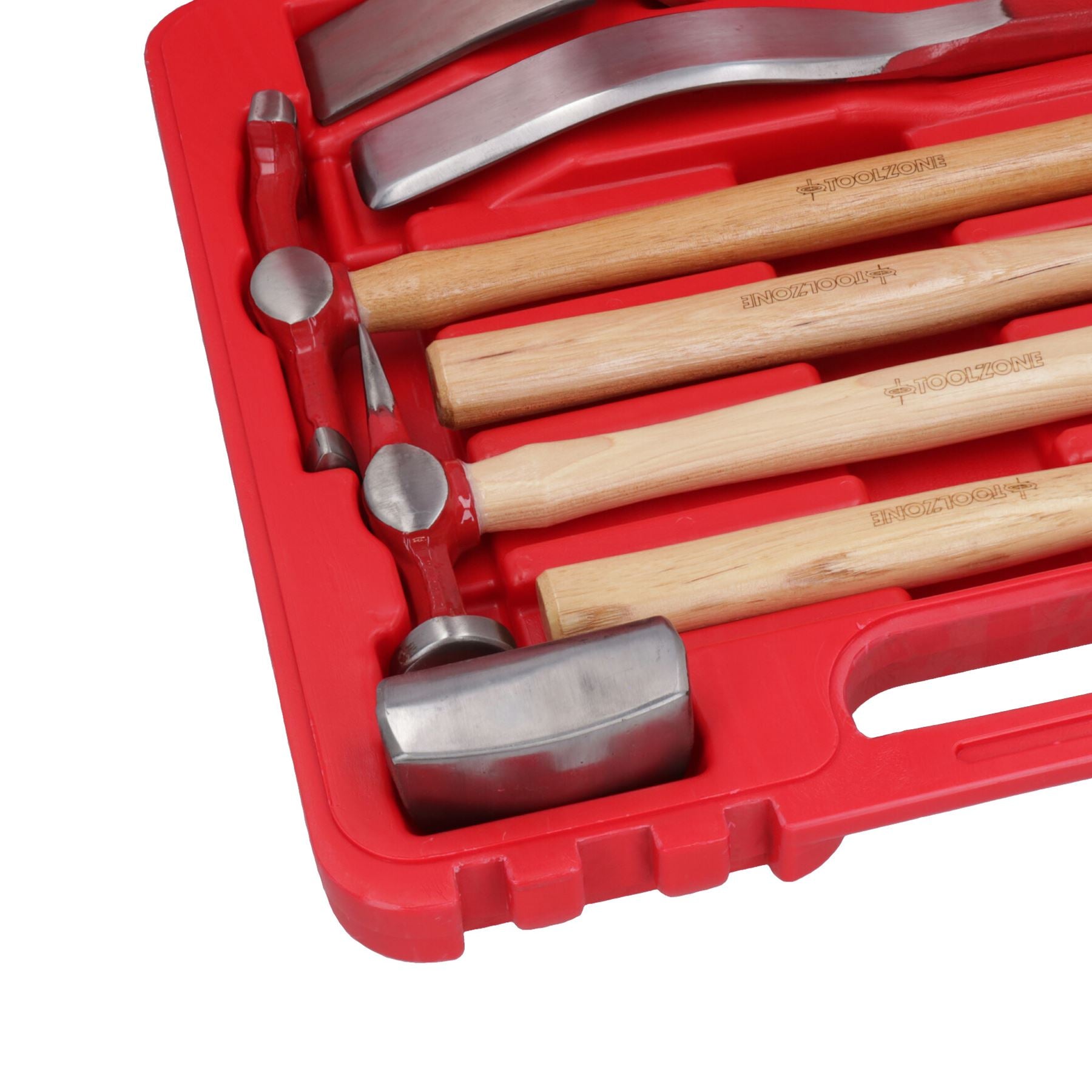 9-teiliges Karosserie-Dellenreparaturset mit Hickory-Griff und Hämmern
