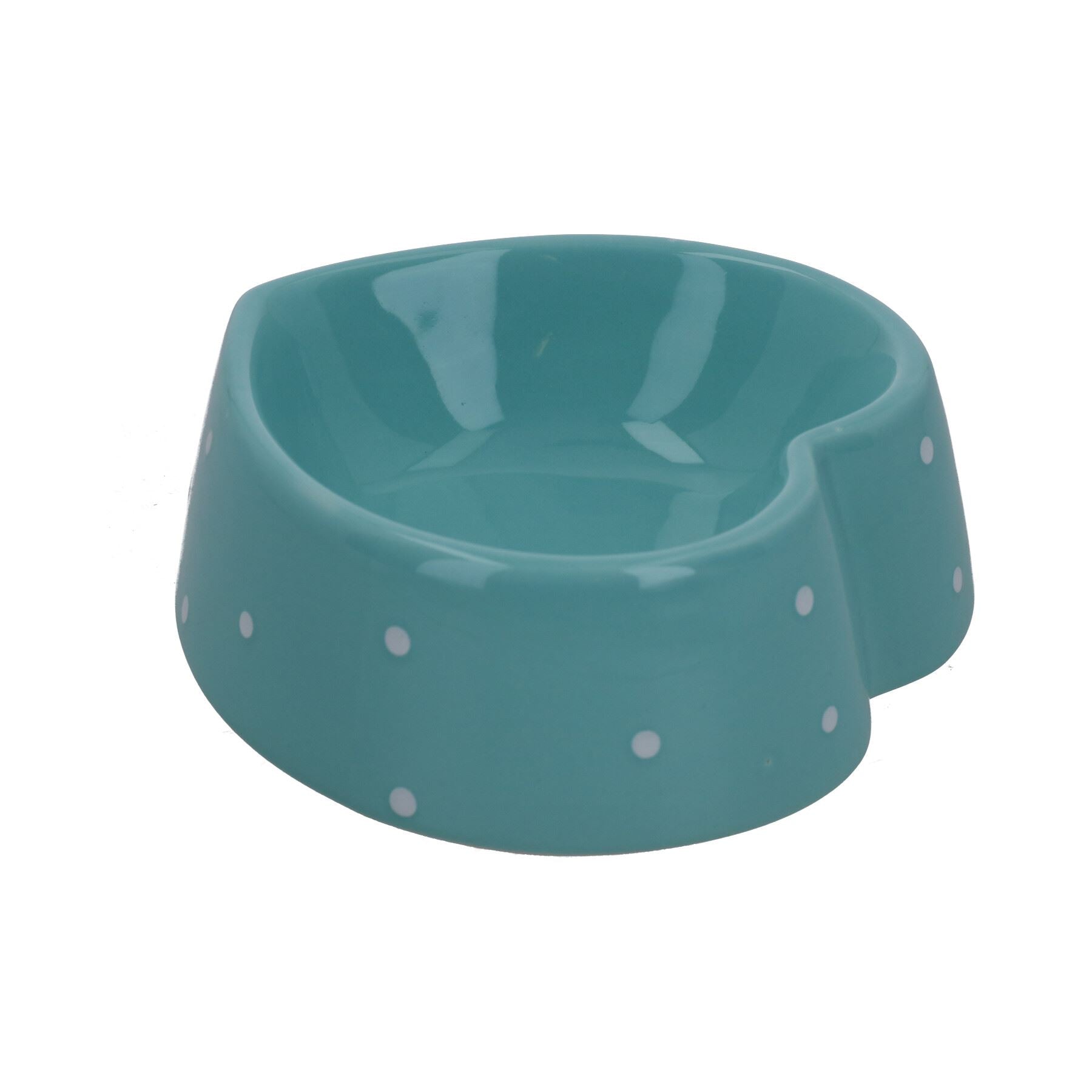 Herzförmiger Napf mit Punkten für kleine Tiere, Welpen und Kätzchen, kleiner Hundenapf, 15 cm/300 ml