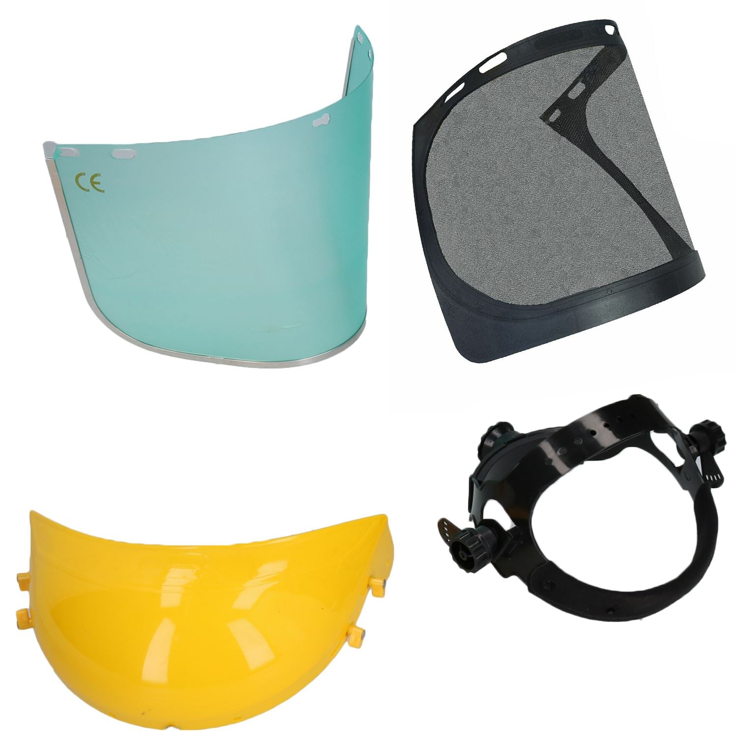 Casque de sécurité Chapeau Foresterie Jardinage Tronçonneuse Protection Maille et 2 visières transparentes