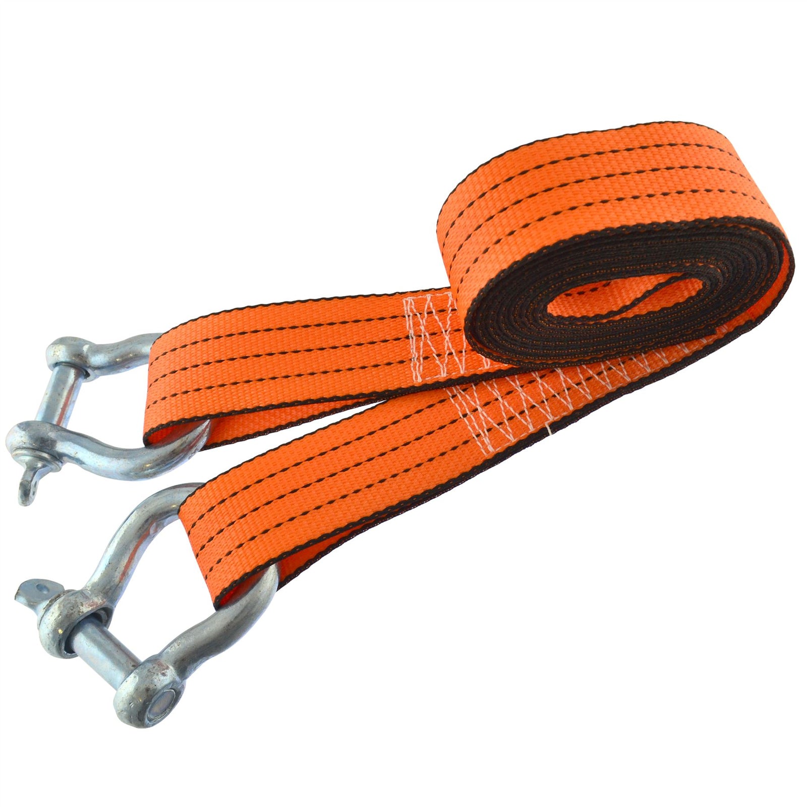 3 / 5 / 8 Ton Tow Rope / Towing Road Recovery Strap with Two Shackles 4 Metre