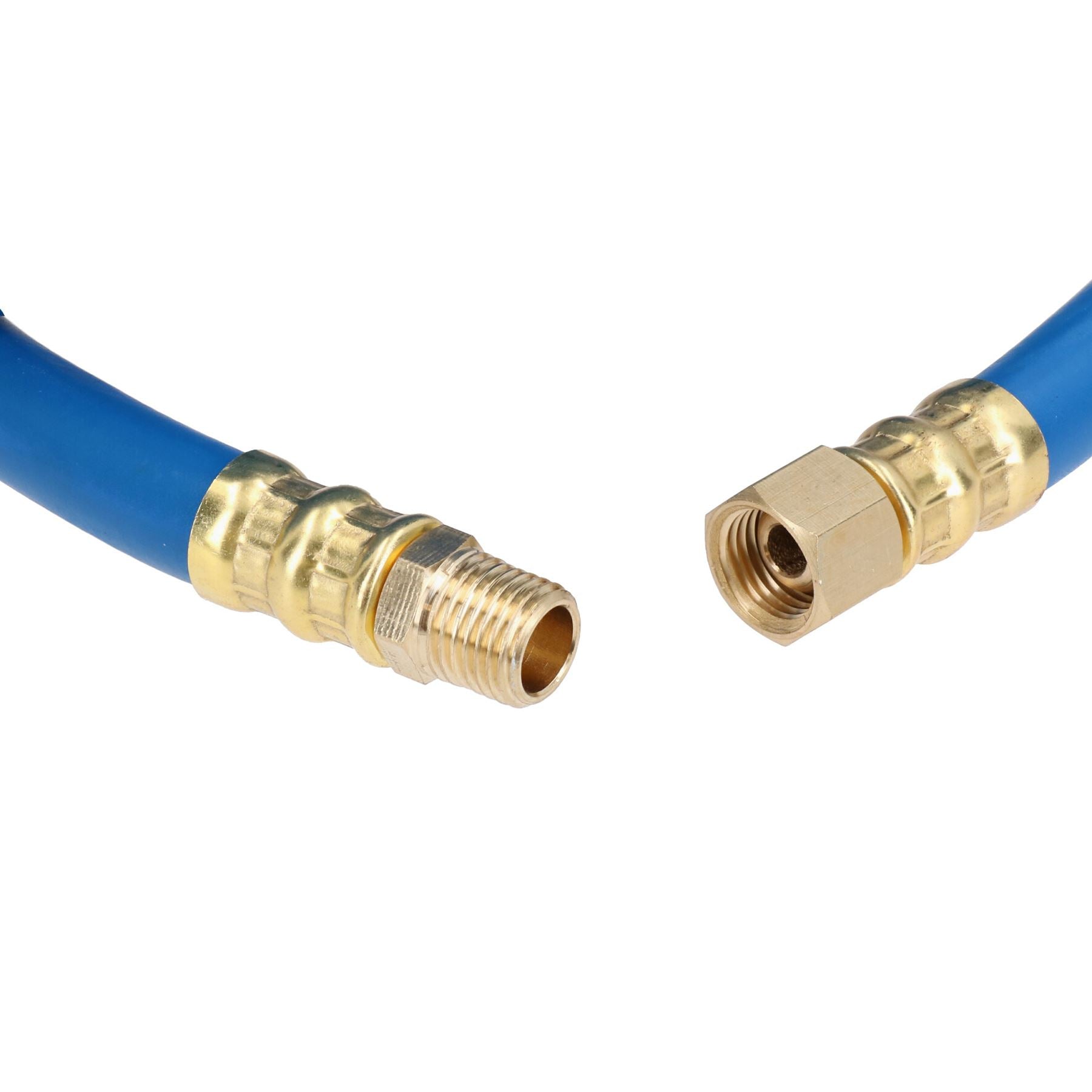 Tuyau d'air de 10 m, 8 mm, en caoutchouc souple, pour compresseur d'air, 1/4" BSP, embouts en laiton, haute visibilité
