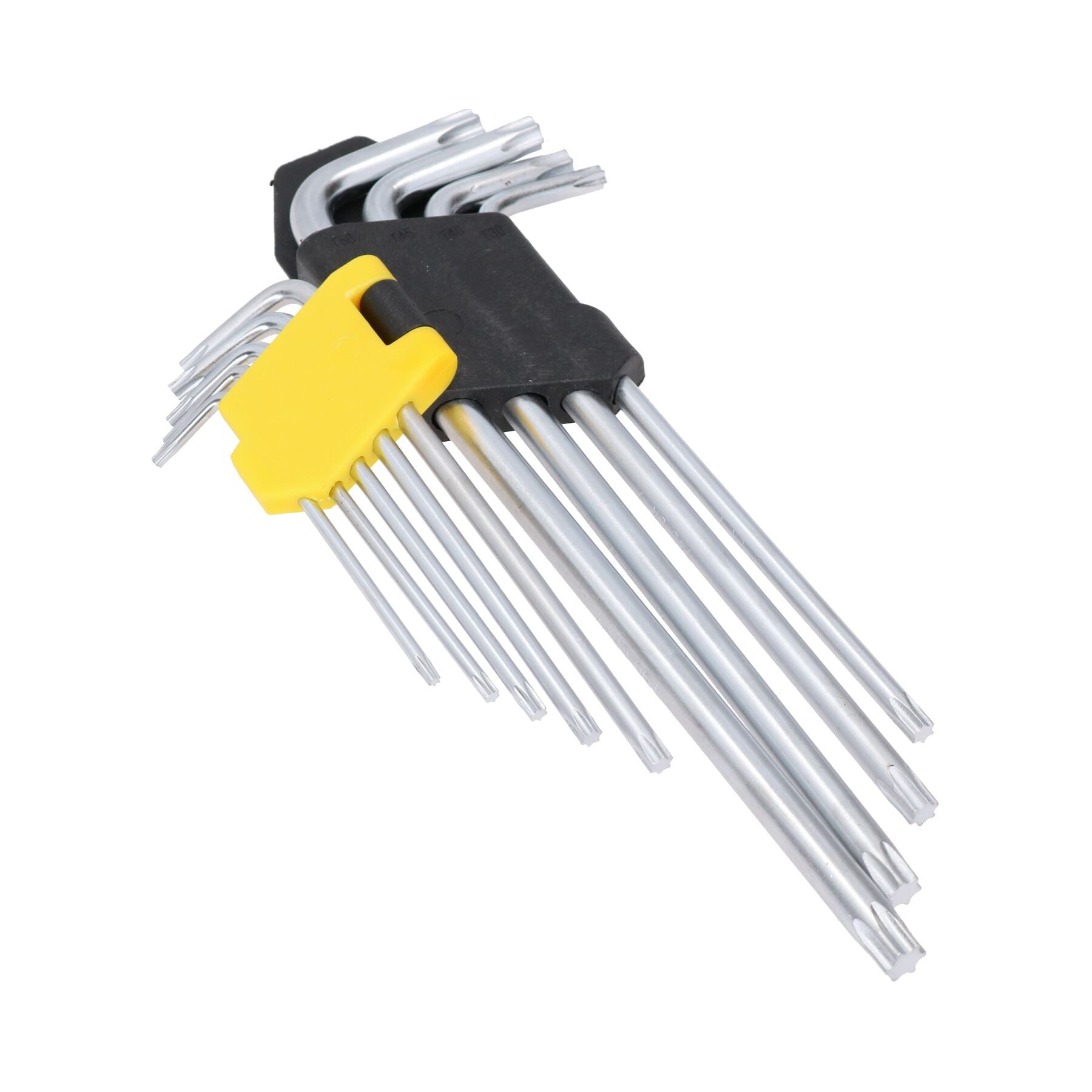 Torx / manipulationssicherer Inbusschlüsselsatz Extra Lang 9-tlg. T10 - T50 von BERGEN AT800