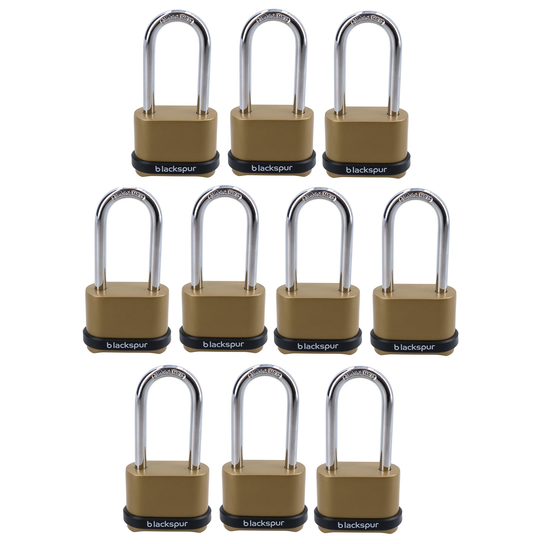 Cadenas à combinaison à anse longue renforcée à 4 chiffres avec verrou de sécurité sécurisé
