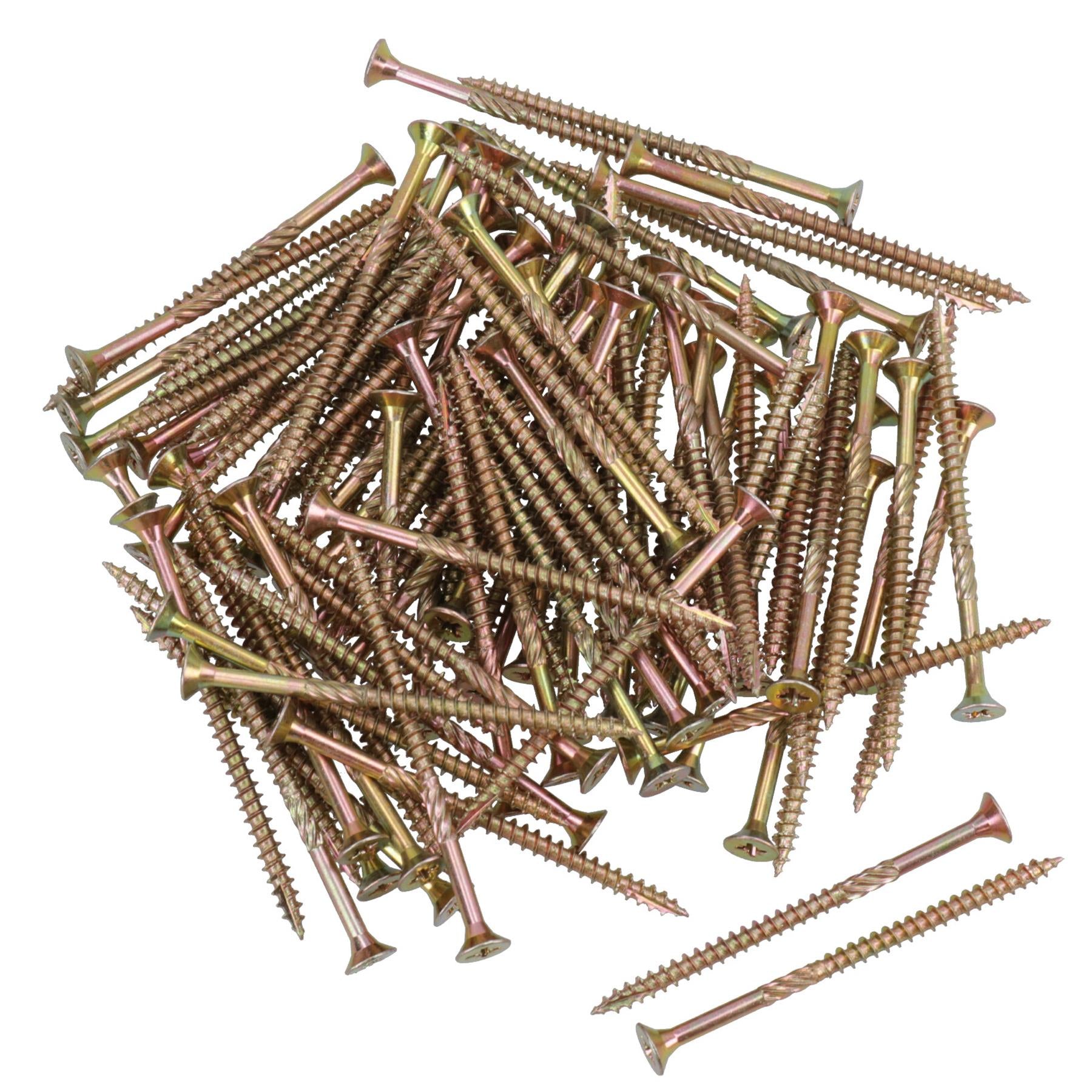 Senkkopf-Holzschrauben 5,0 x 80 mm, gezahnter Rand, verhindert Splittern, PZ2