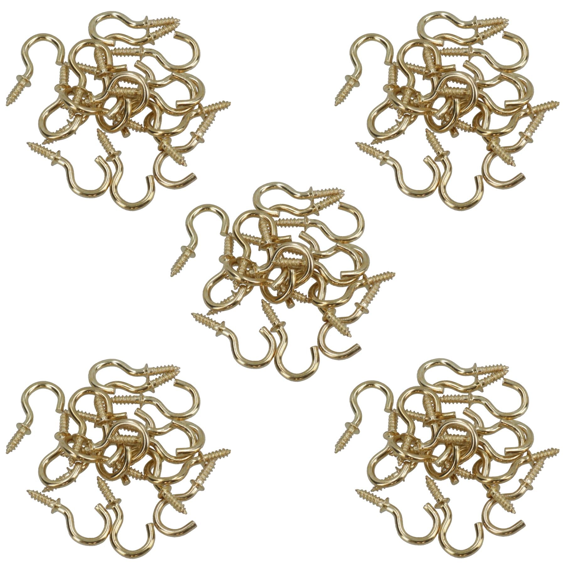 Crochets à vis à épaulement Attaches Cintre Plaqué laiton 8 mm de diamètre 16 mm de longueur