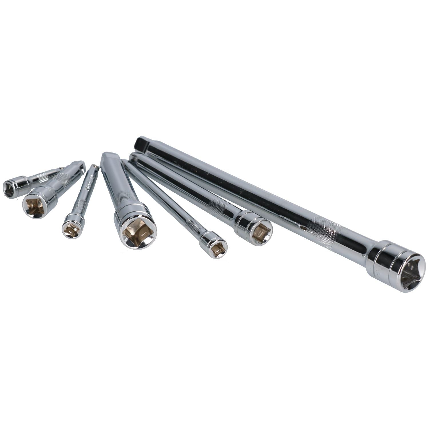 Wobble Extension Bar Socket Set Mixed Drive 1/4" 3/8" + 1/2" 7pc Set