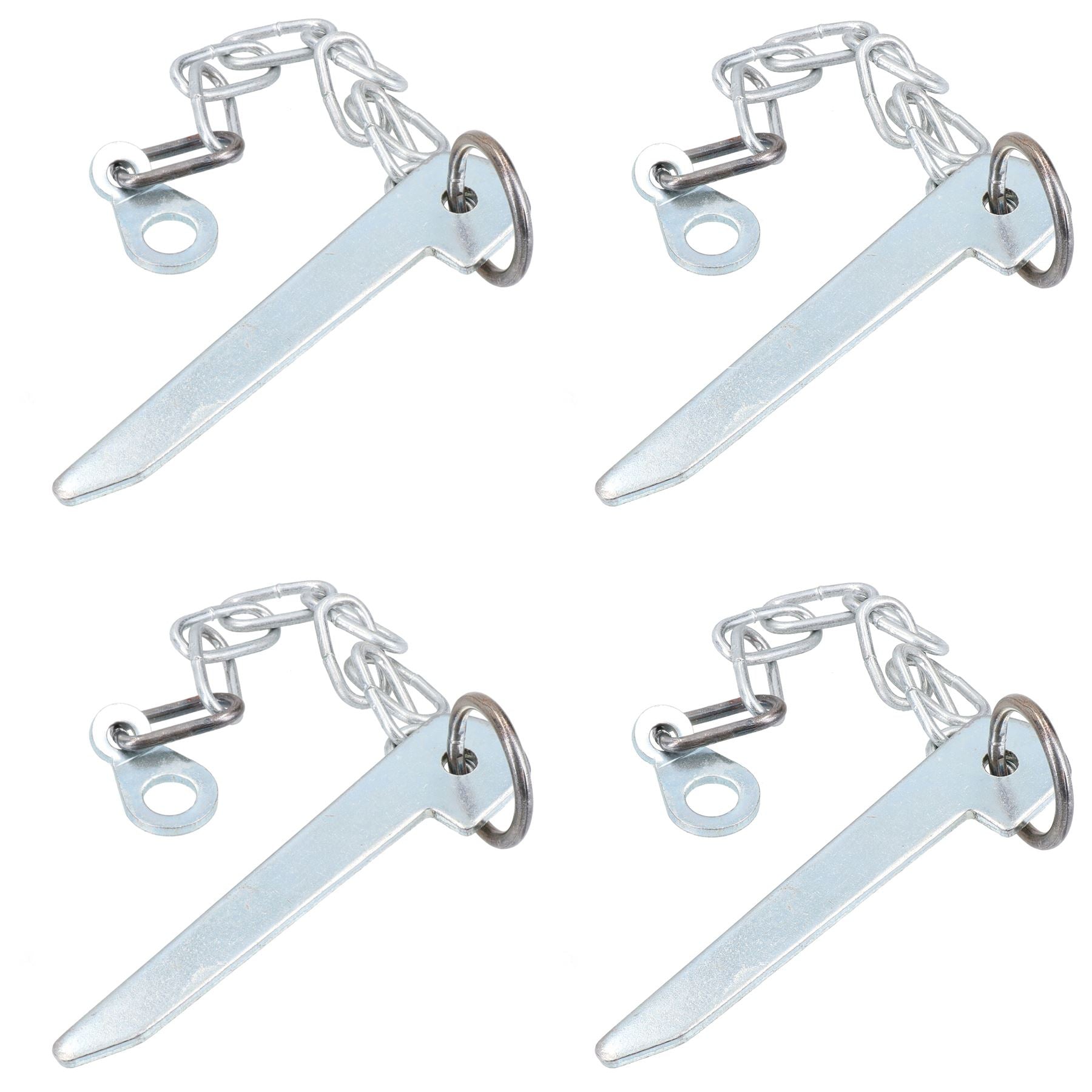 4er-Pack Flachsplinte und Kette 115 mm für Anhängerkipper-Heckklappe