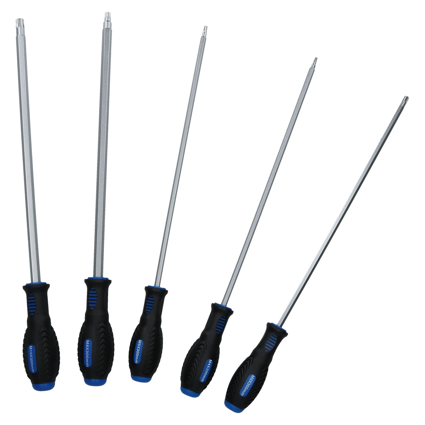 Lot de 5 tournevis cannelés extra longs (410 mm) M4 - M10 pour vis cannelée ou XZN