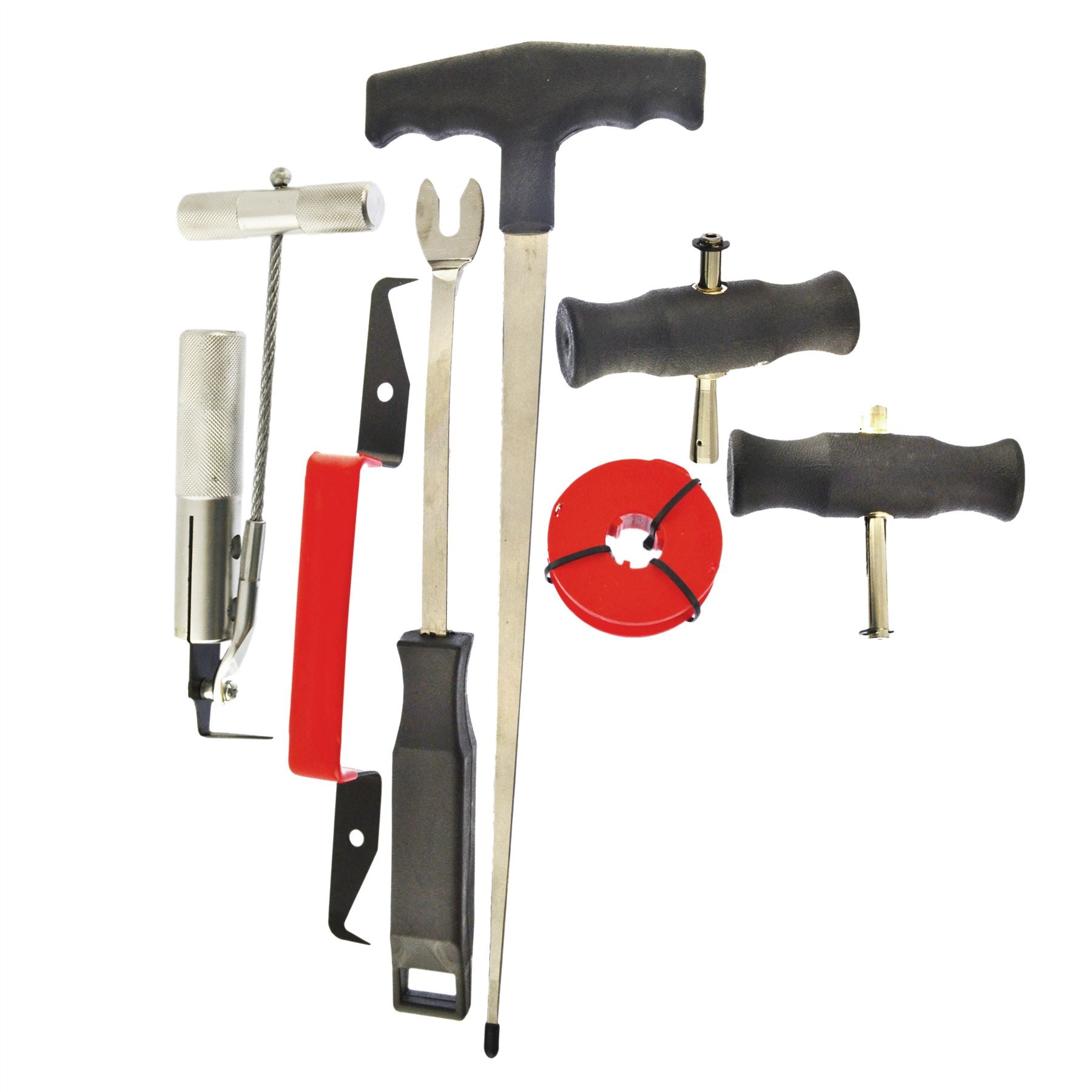 Kit d'outils de démontage de vitres de pare-brise pour écrans collés et caoutchoutés AN010