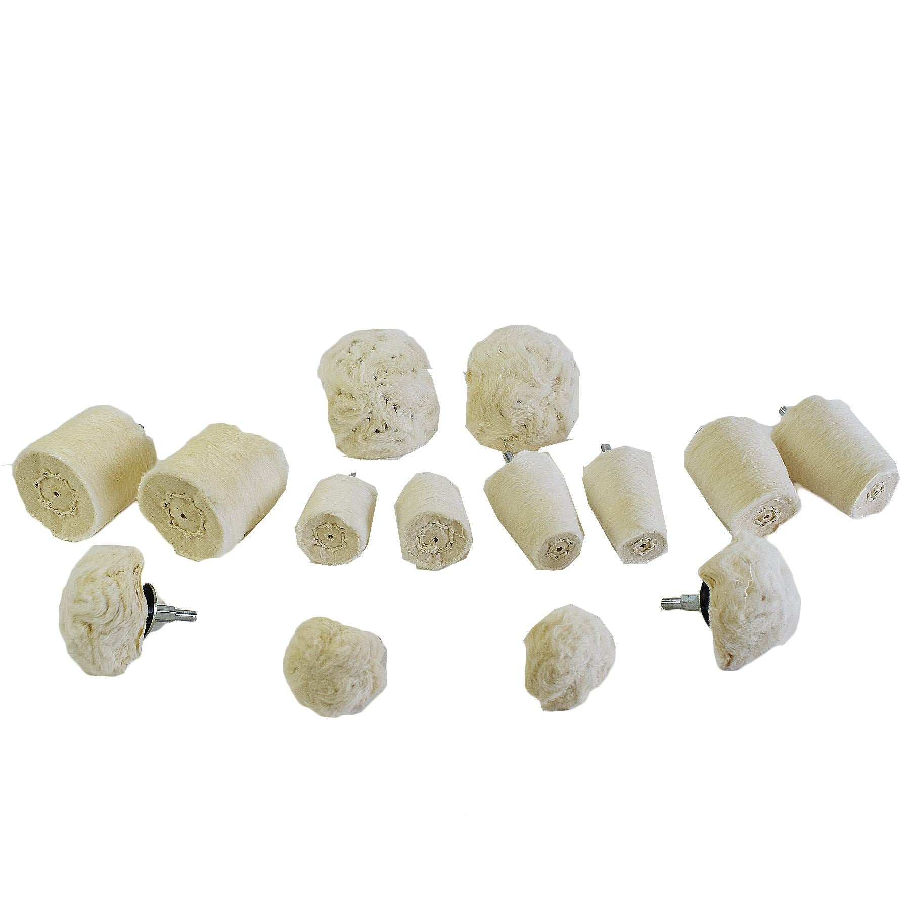 14 stück Puffer Geformt Tuch Baumwolle Mopp Polieren Polieren Buffs Bohrer 6,35mm Schaft