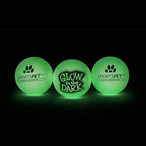 Lot de 3 balles phosphorescentes en caoutchouc non toxique pour chien