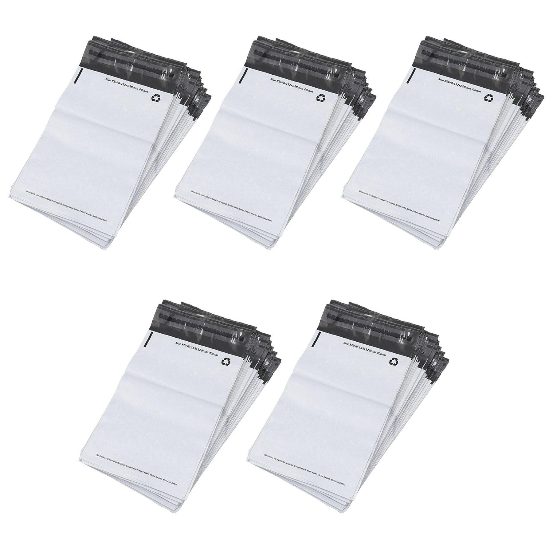White Polythene Mailing Bag A5 (152mm x 229mm) Waterproof Self Seal
