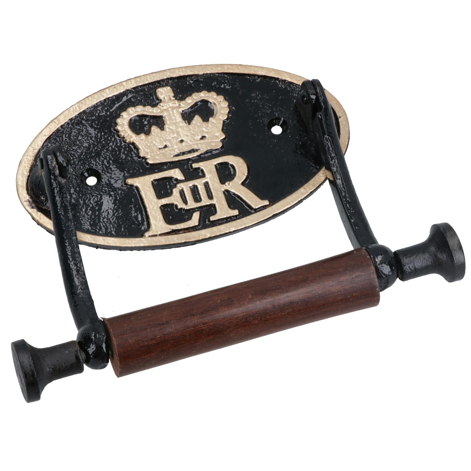 ER Royal Toilet Roll Paper Holder Antique Style Metal Loo WC Bathroom Home