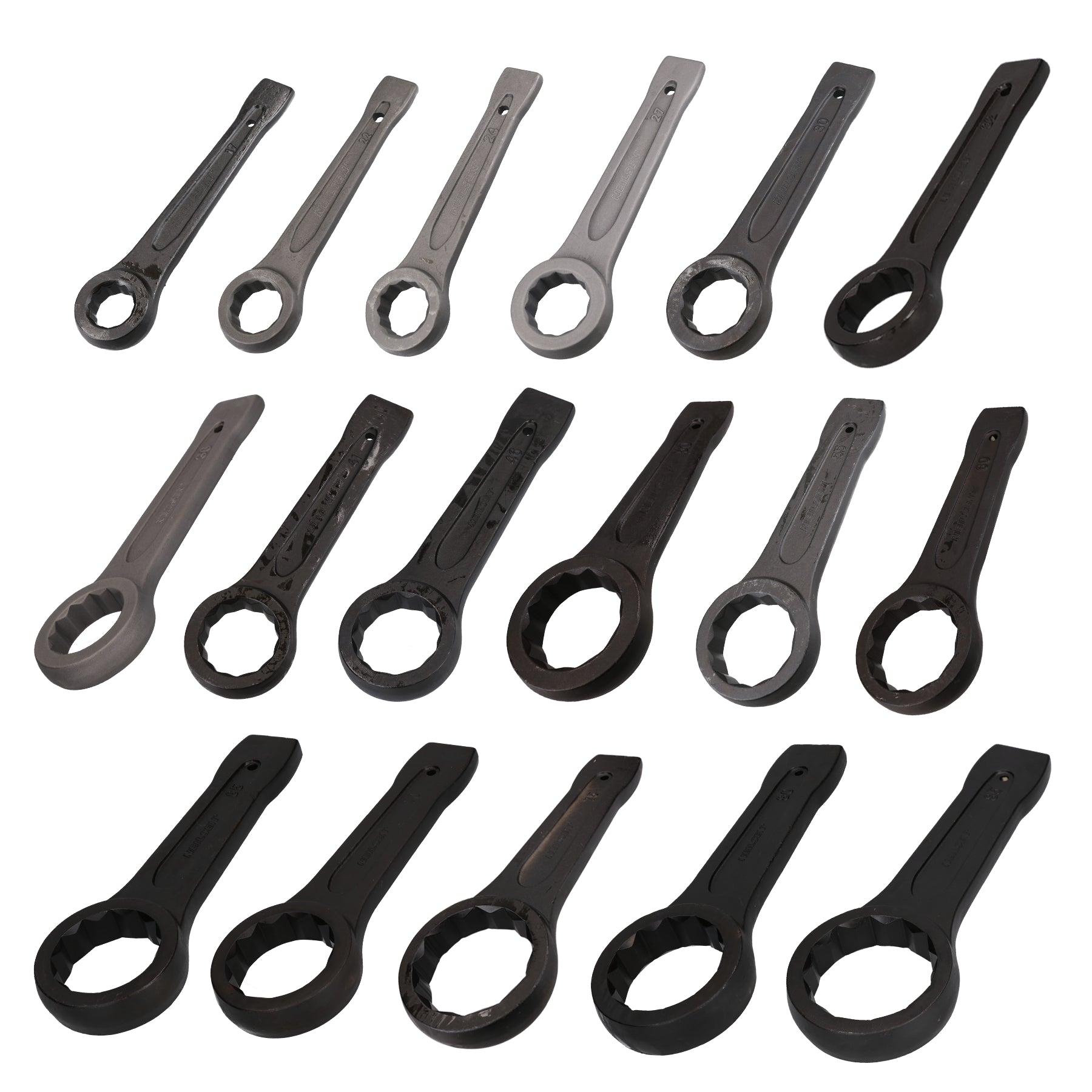 17pc Metric Slogging Box End Striking Spanners Bi-Hex Wrenches 17 - 85mm