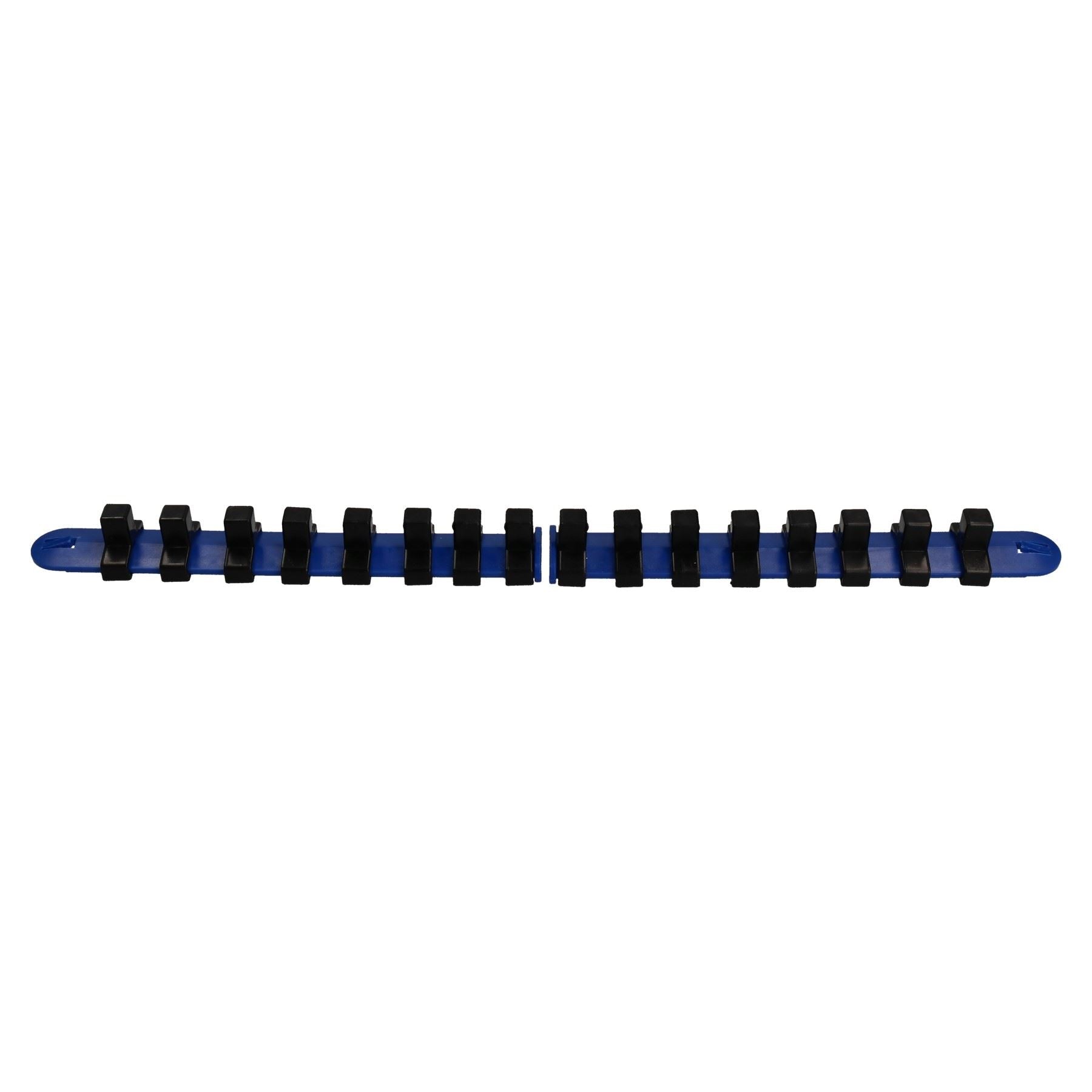 Lot de 2 supports de rangement pour douilles avec rails en plastique pour douilles 3/8" et 16 clips